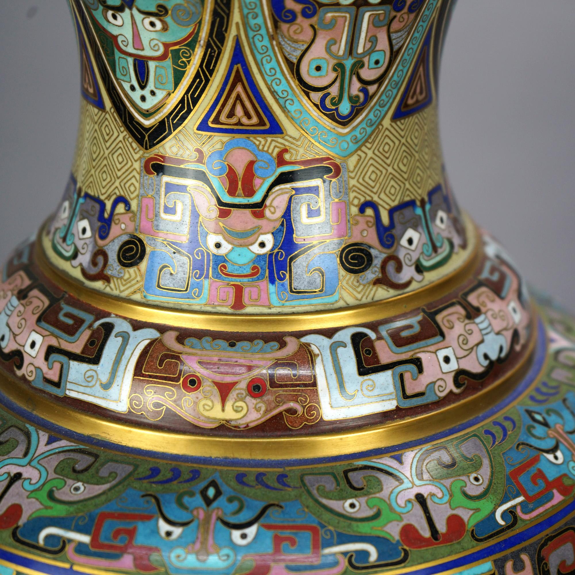 ZAMTAC 20 cm/Collecting Chinese Cloisonne Carved with Phnom Penh, a Pair of  Copper vases.