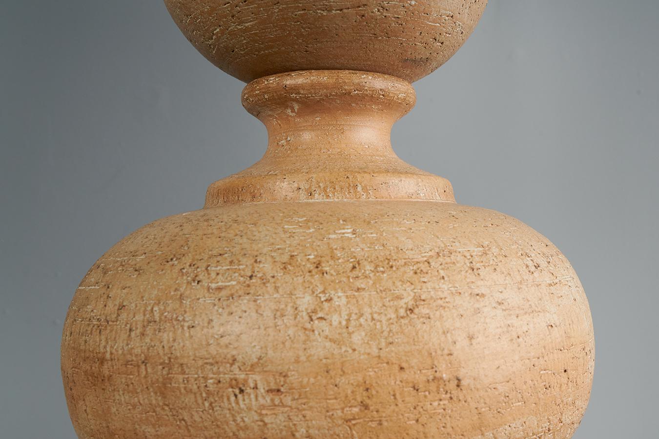 Monumentales Paar italienische Keramiklampen aus Steingut von Ugo Zaccagnini  im Angebot 3