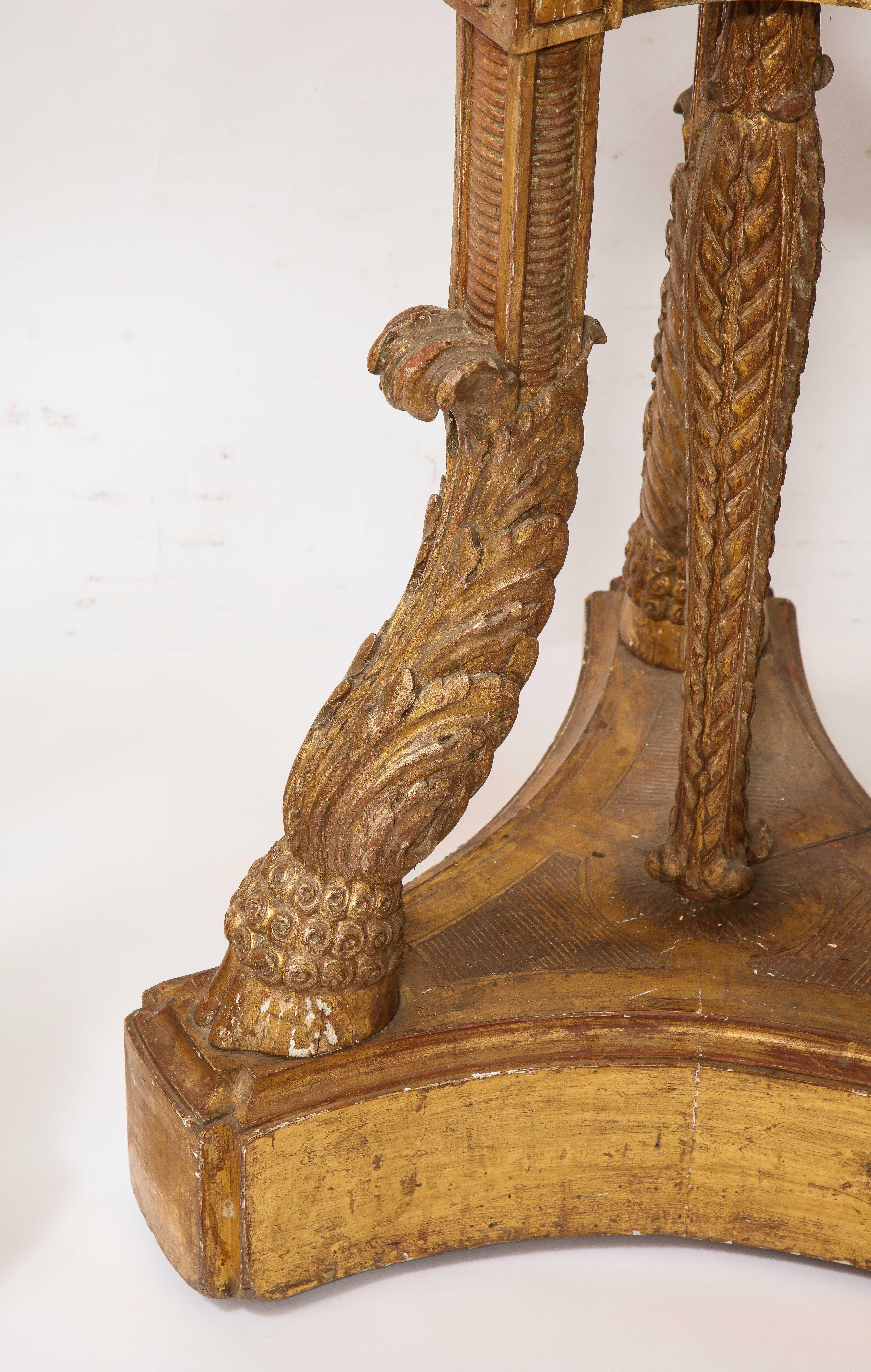 Monumental Pair of English Giltwood Torcheres w/ Rams Heads, Laurels, & Swags For Sale 8