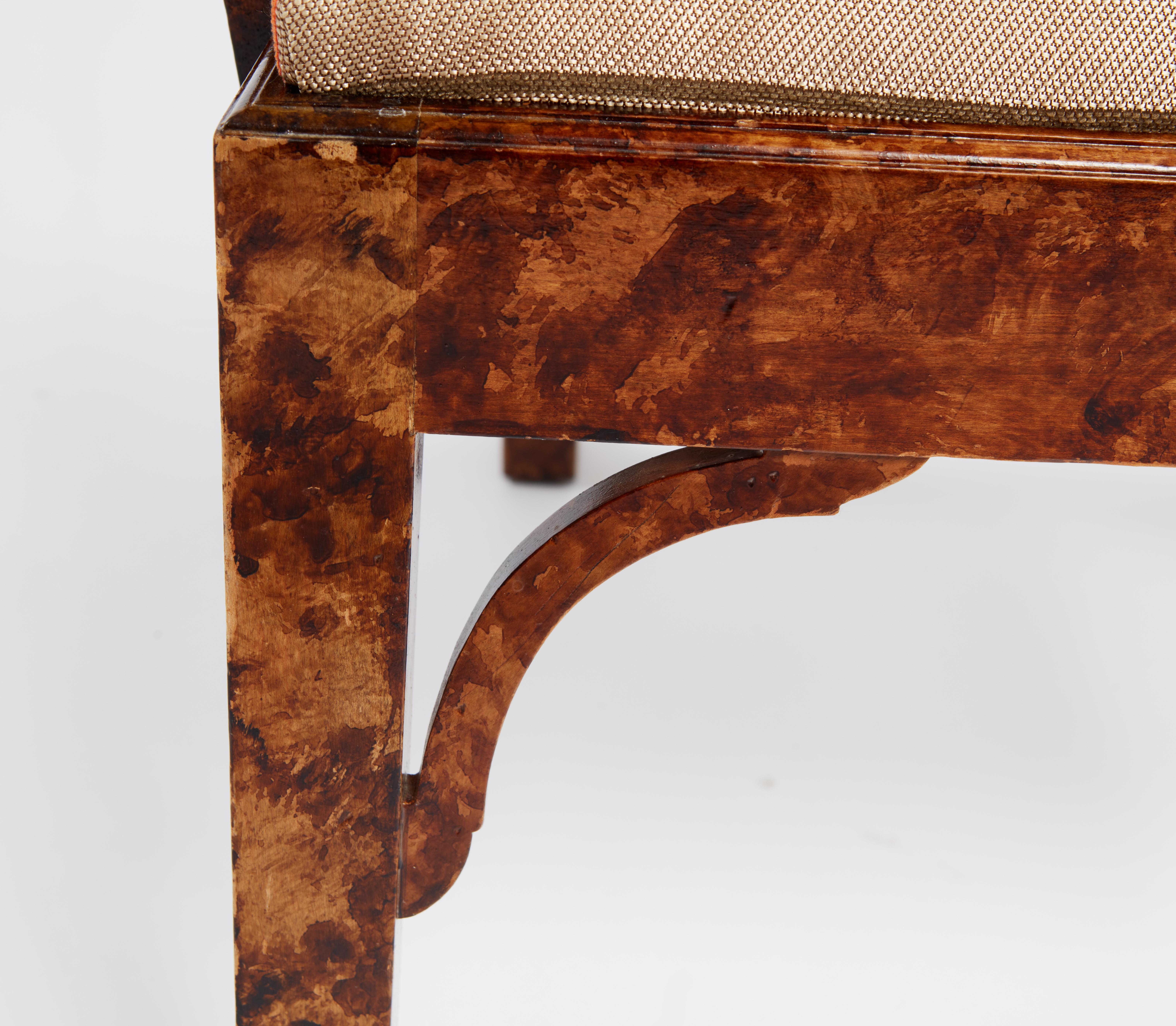 Monumental Pair of Faux Tortoise Chinese Chippendale Style Arm Chairs For Sale 3