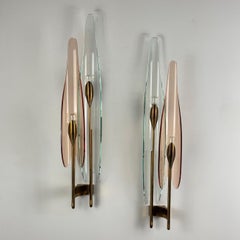 Pareja monumental de apliques "Dalia" de Fontana Arte, modelo 1461 de Max Ingrand