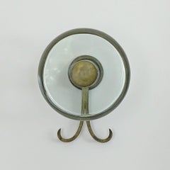 Monumental Pair of Fontana Arte Nickeled Brass and Glass Coat Hangers, 1930s
