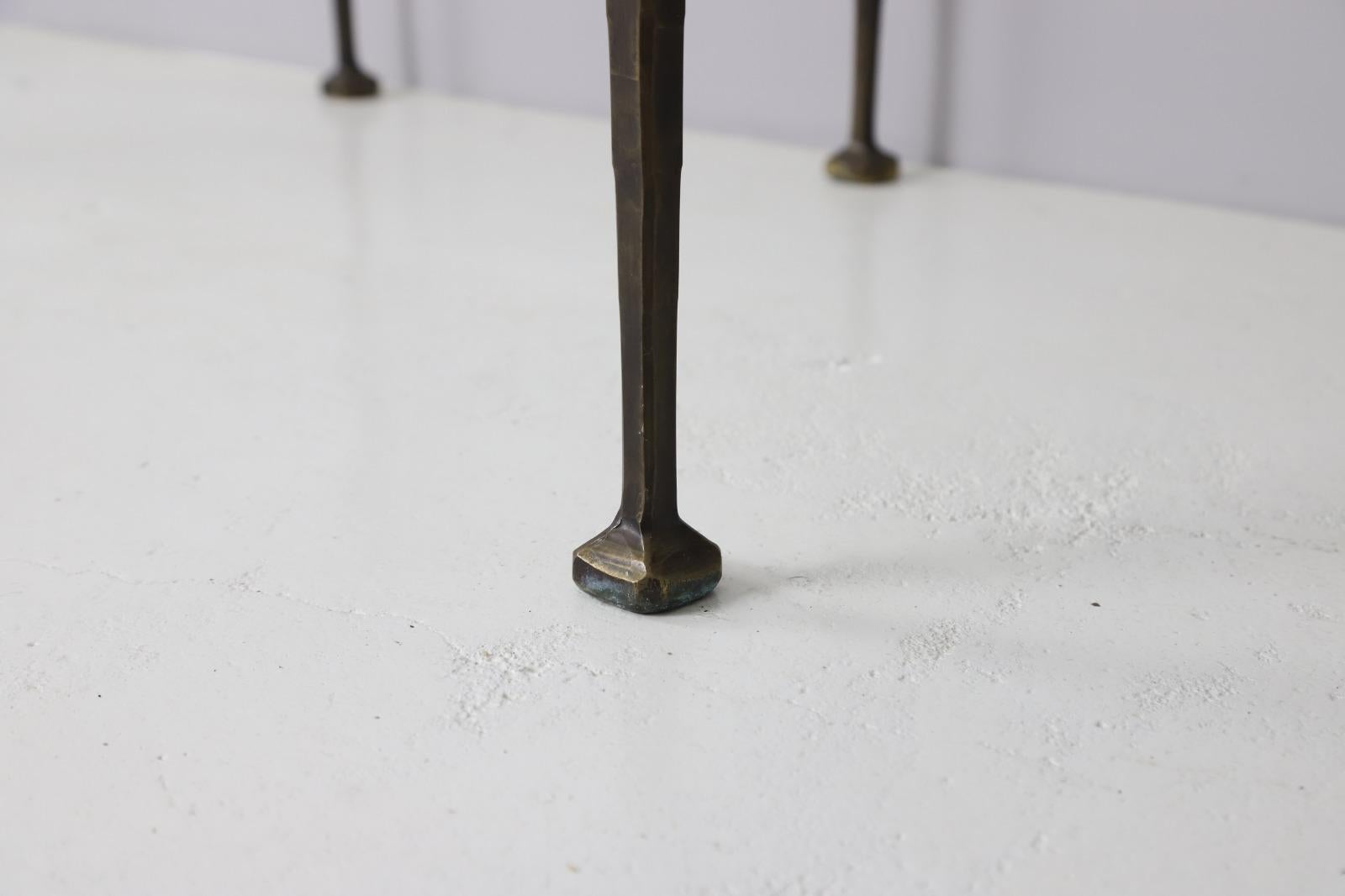Monumental Pair of Forged Bronze Side Tables by Lothar Klute, 1991 1