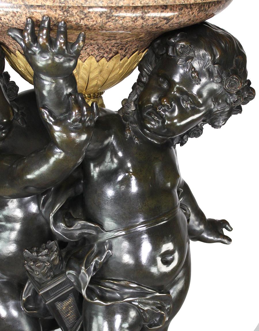 Monumental Pair French 19th Century Putto Flambeaux Urns Torchere Urn Sculptures For Sale 6
