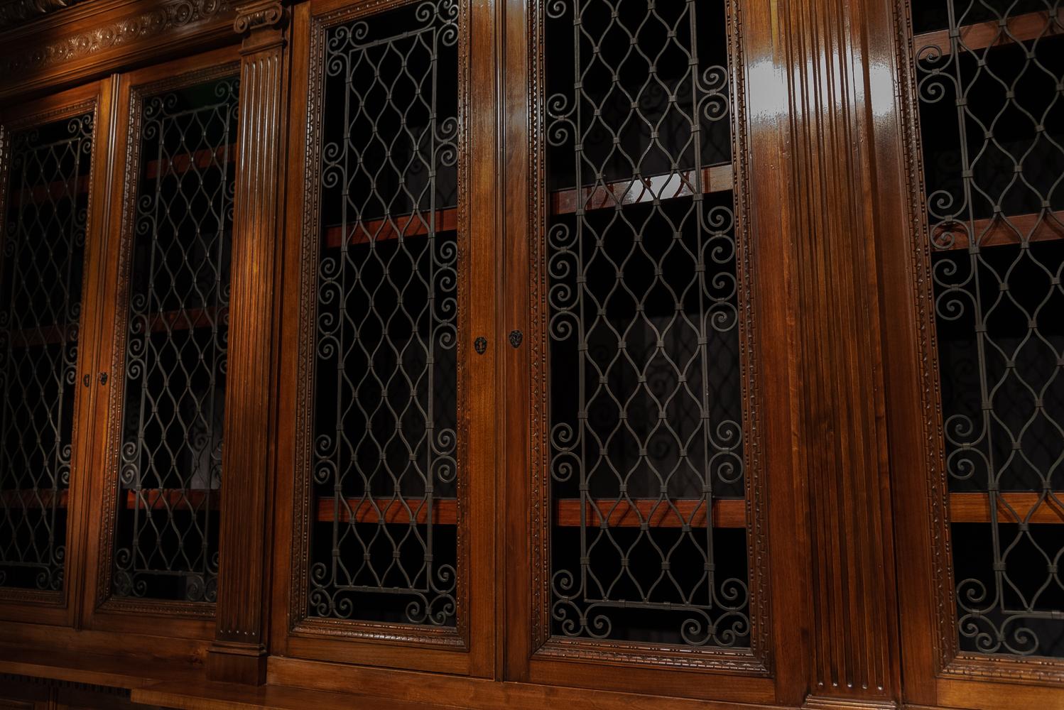 Monumental Pair of French Carved Walnut Biblioteques 1