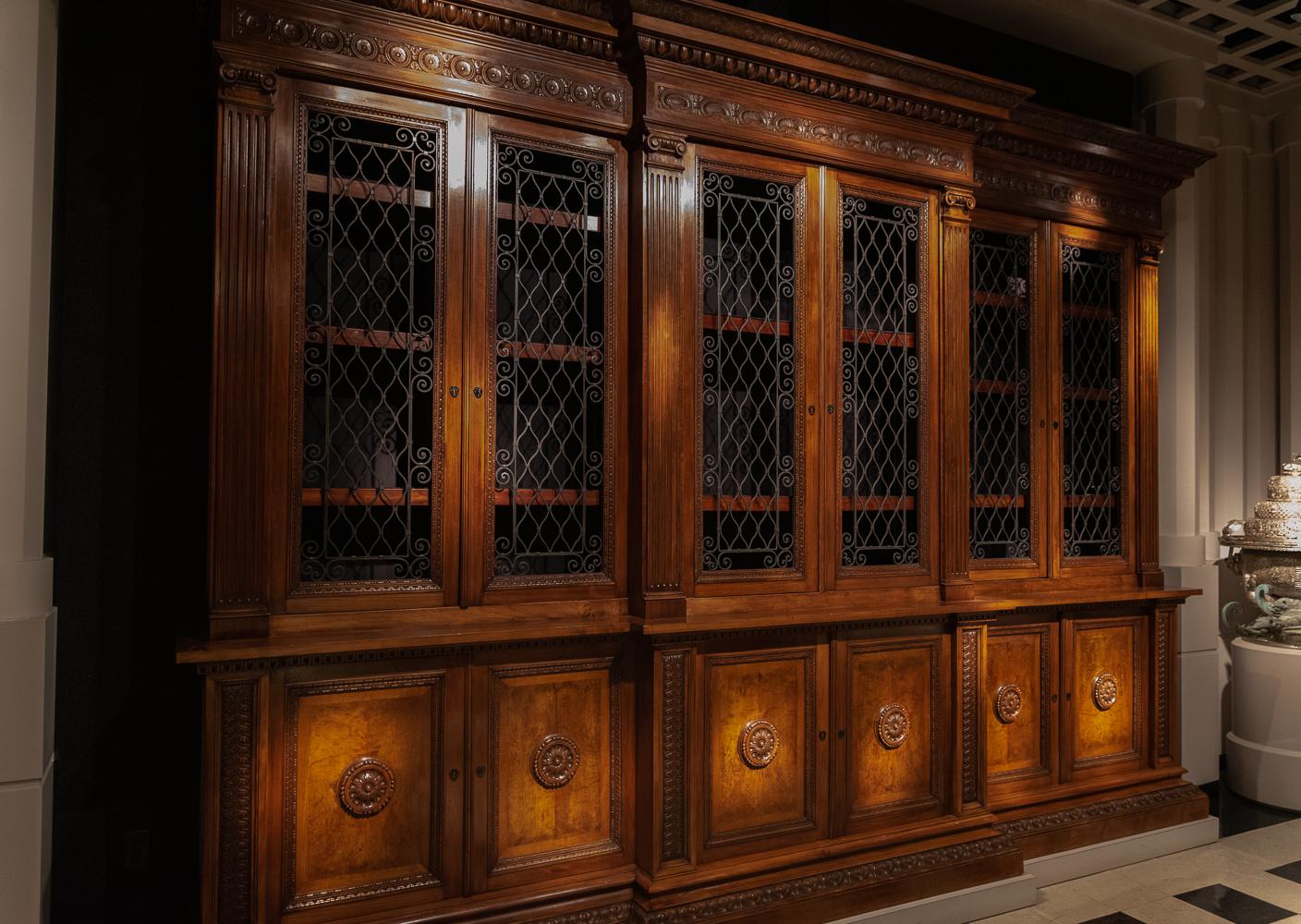 Monumental Pair of French Carved Walnut Biblioteques 2