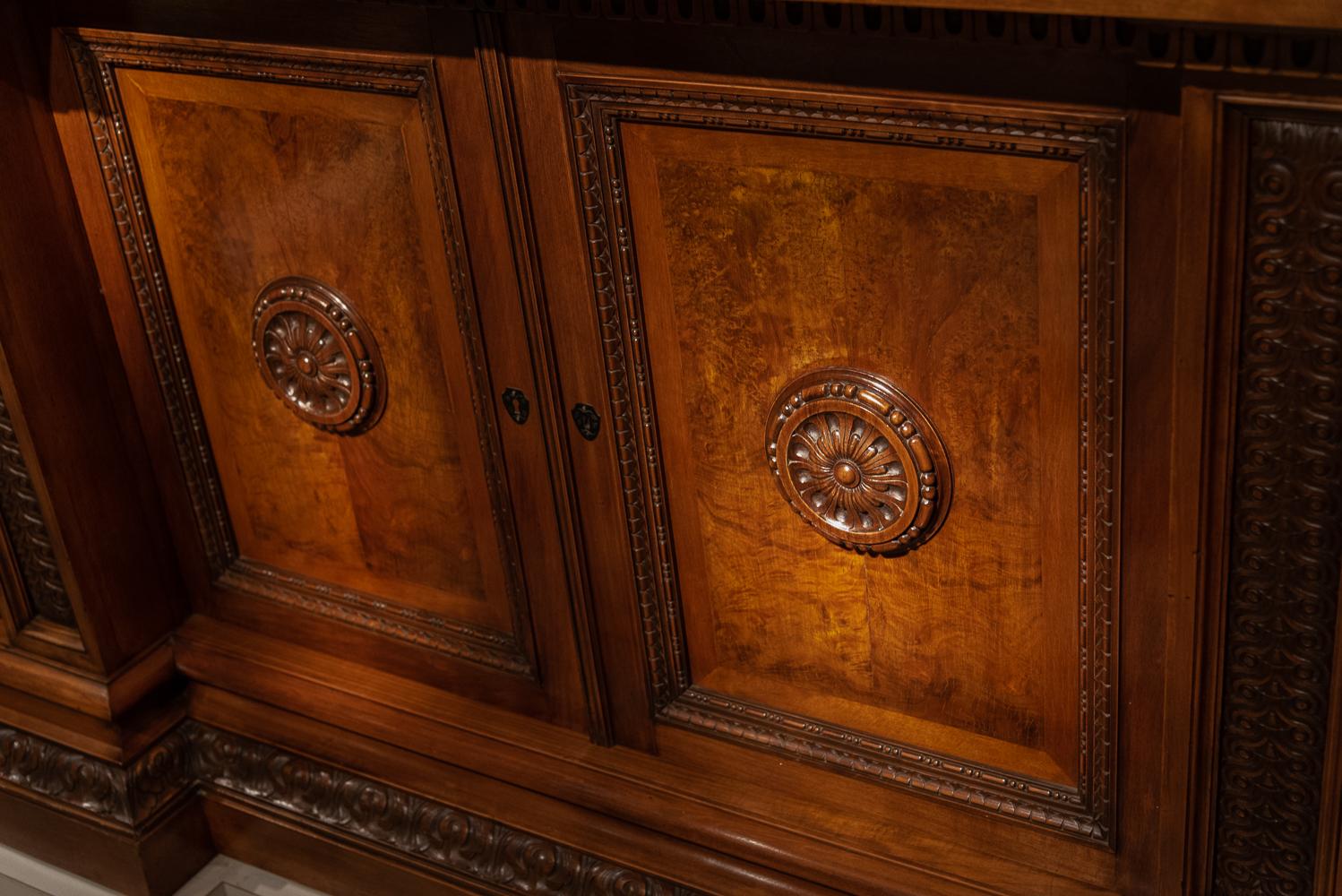 Monumental Pair of French Carved Walnut Biblioteques 3