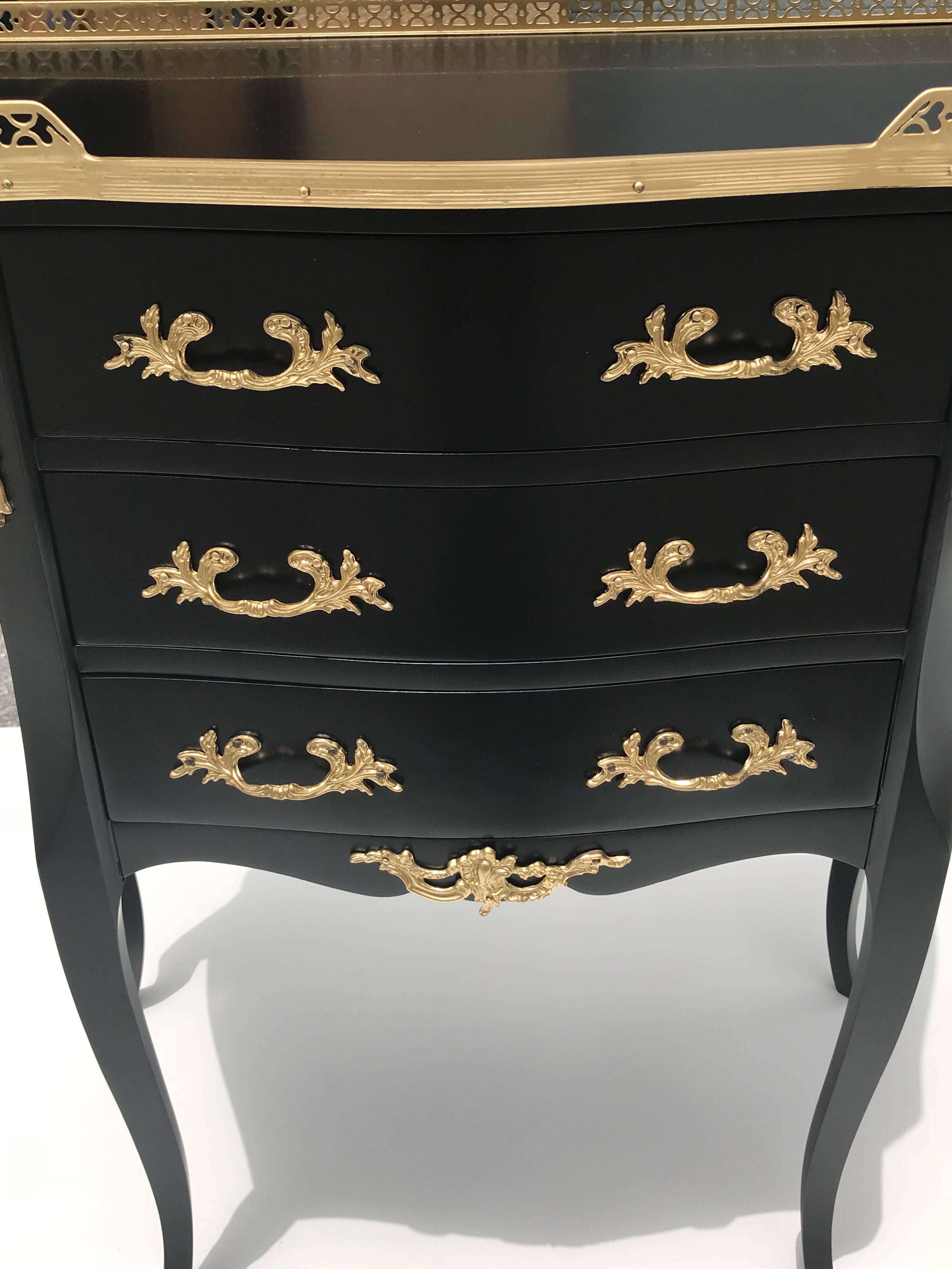 Monumental Pair of French Louis XVI Ebonized Nightstands by Maison Jansen 10