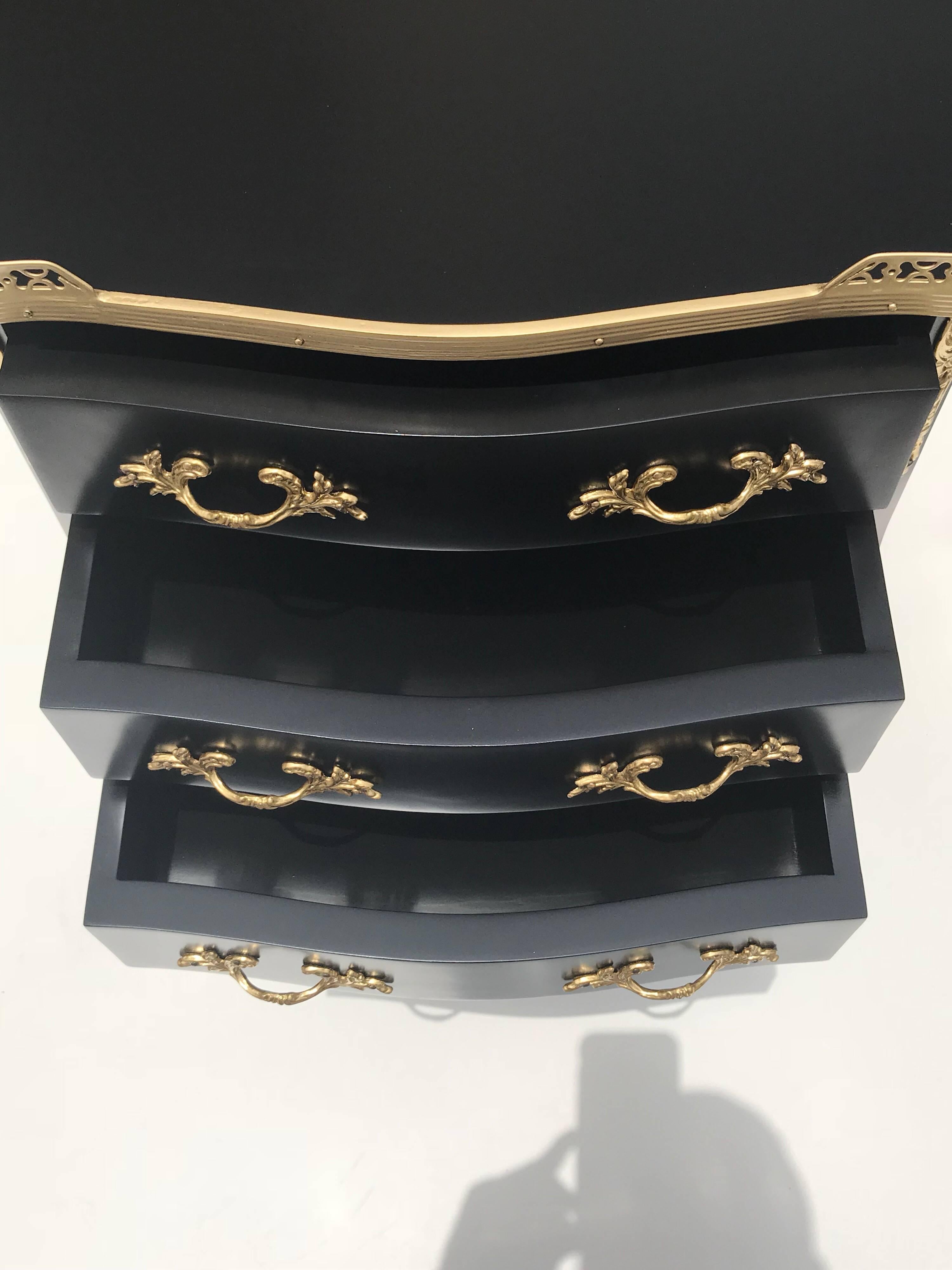 Monumental Pair of French Louis XVI Ebonized Nightstands by Maison Jansen 12