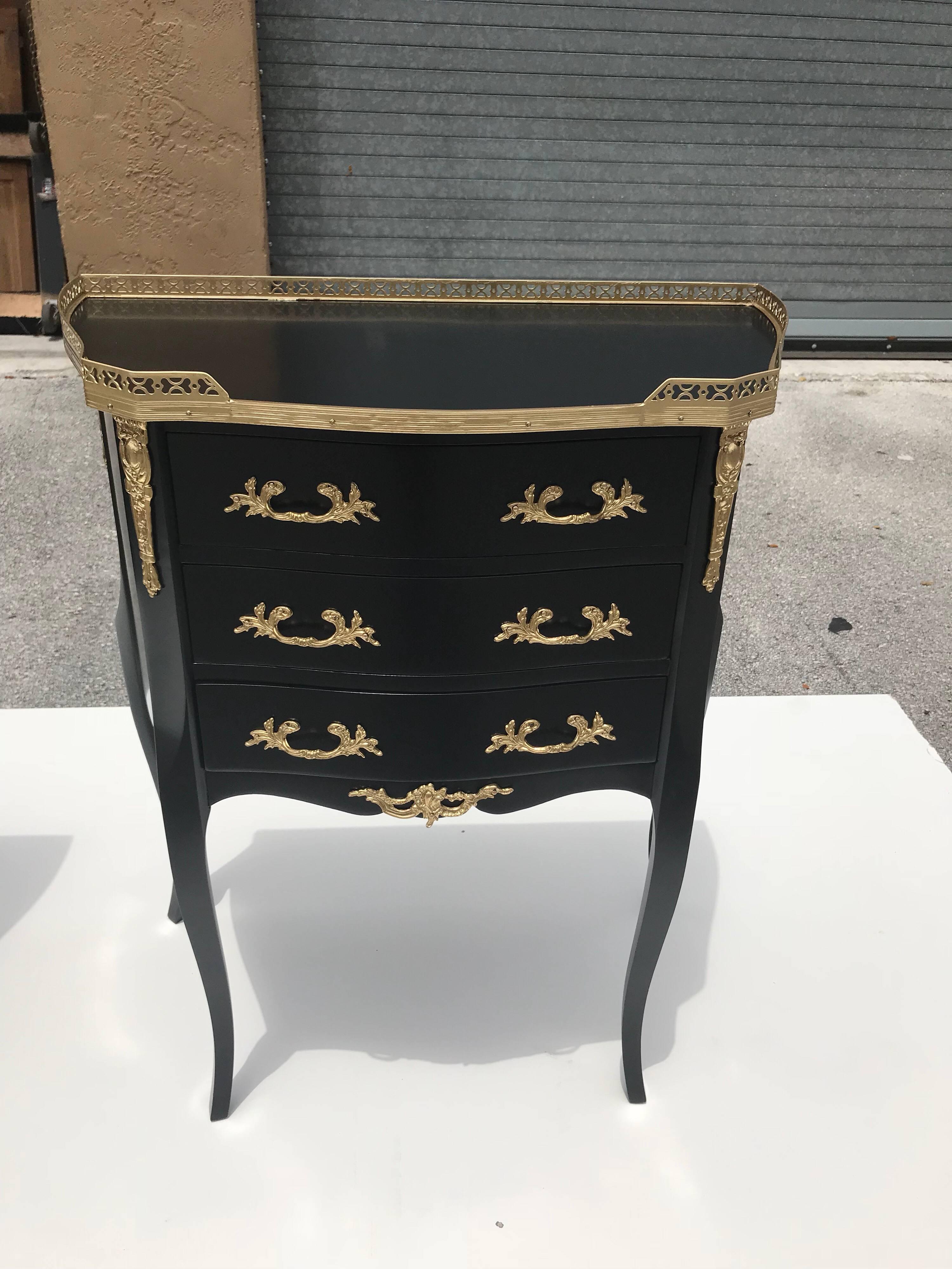 Monumental Pair of French Louis XVI Ebonized Nightstands by Maison Jansen 5