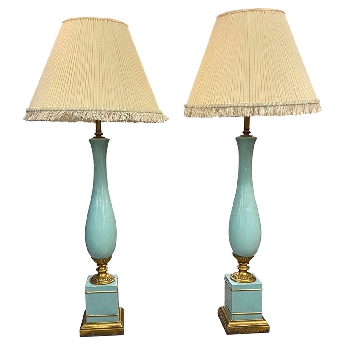 Monumental Pair of French Mid-Century Modern 1950s Table Lamps