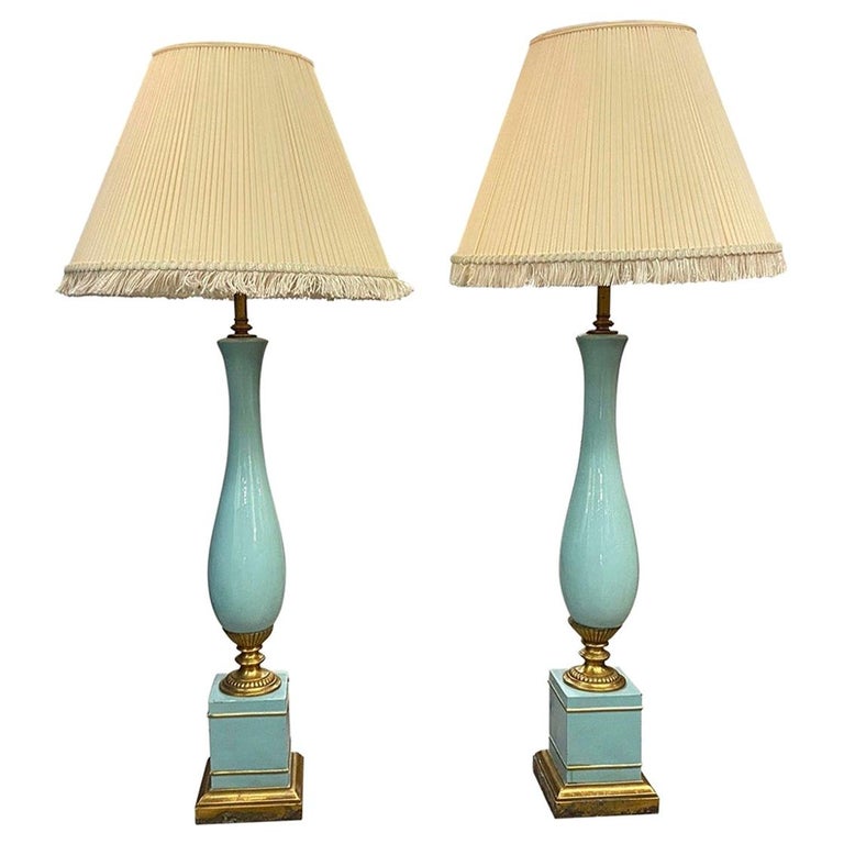 Monumental Pair Of French Mid Century, 1950s Table Lamps