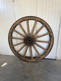 Monumental Pair of French Wagon Wheels