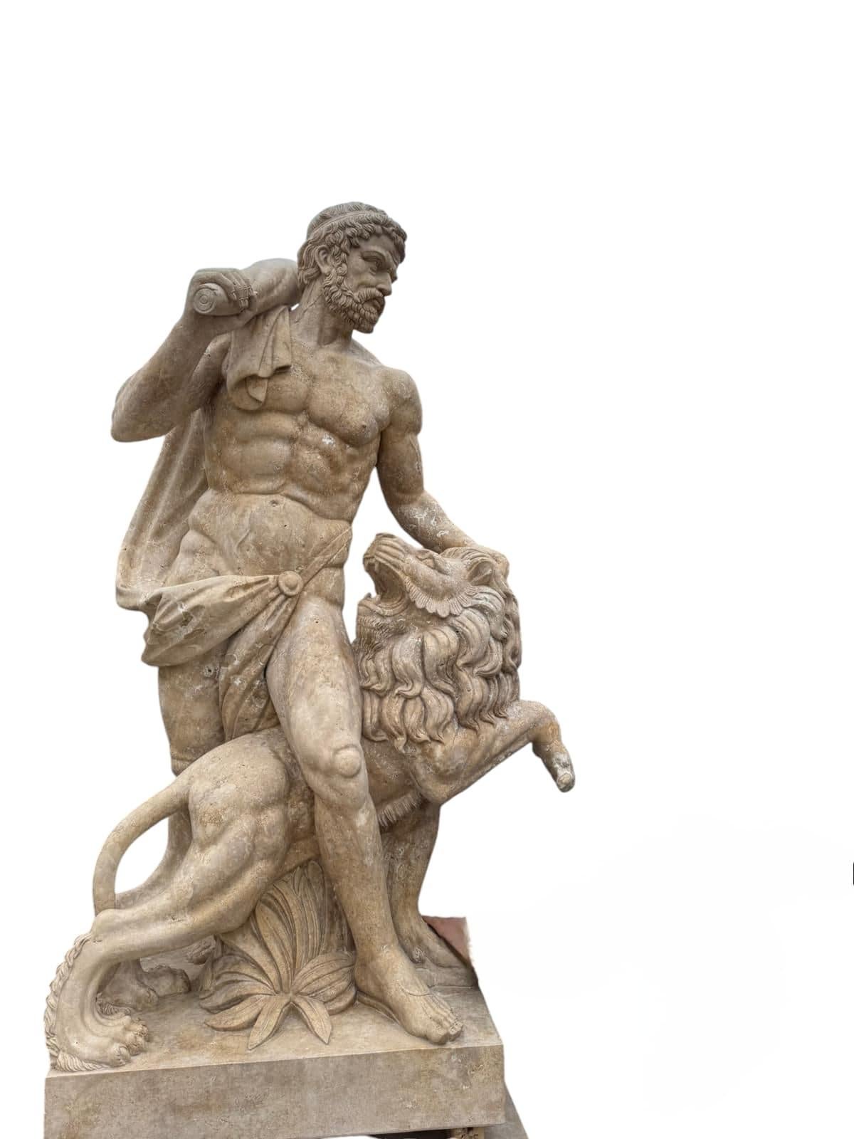 Pareja monumental de esculturas de Hércules en mármol italiano - Finales del siglo XX 280 en Bueno estado para la venta en Madrid, ES