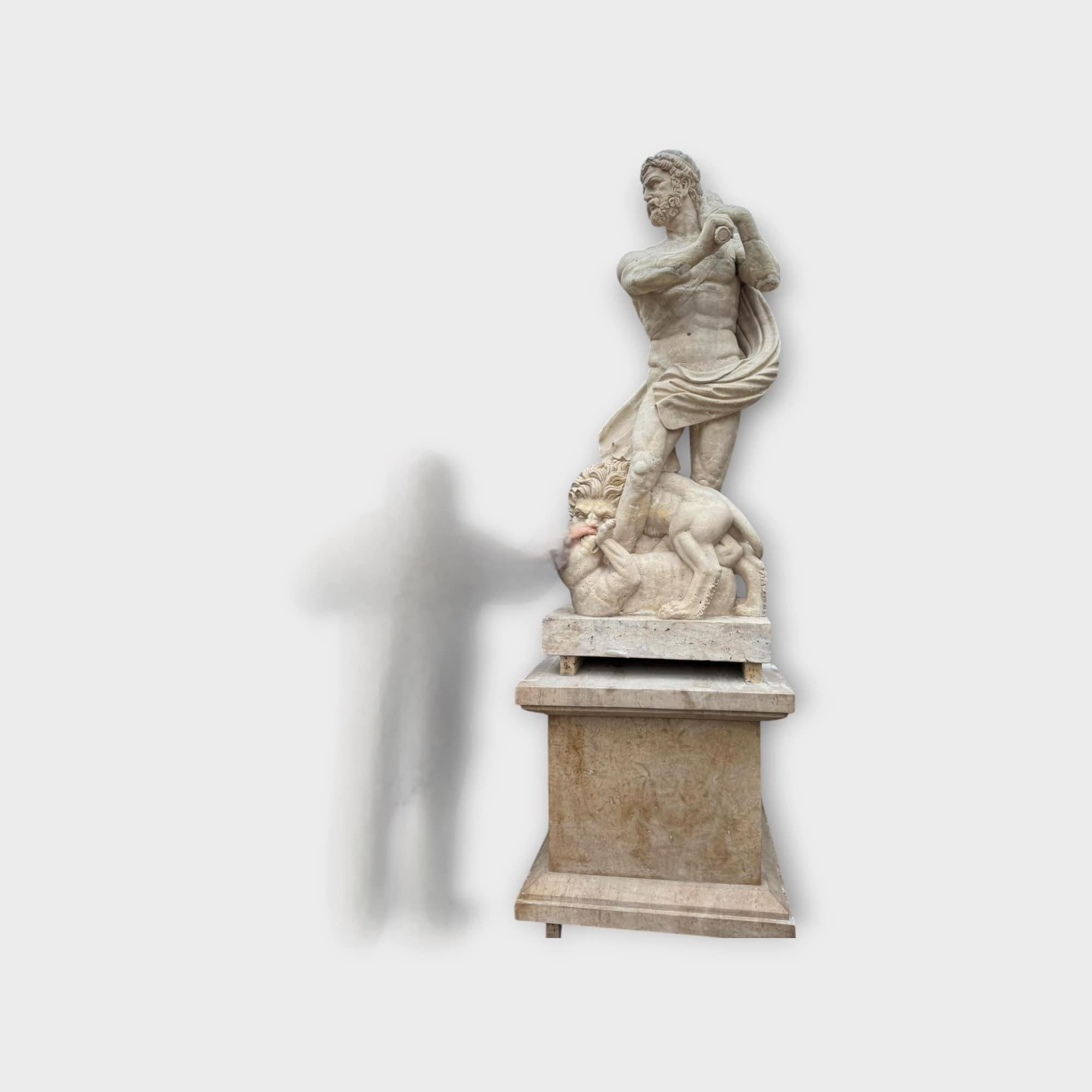 Pareja monumental de esculturas de Hércules en mármol italiano - Finales del siglo XX 280 en venta 4