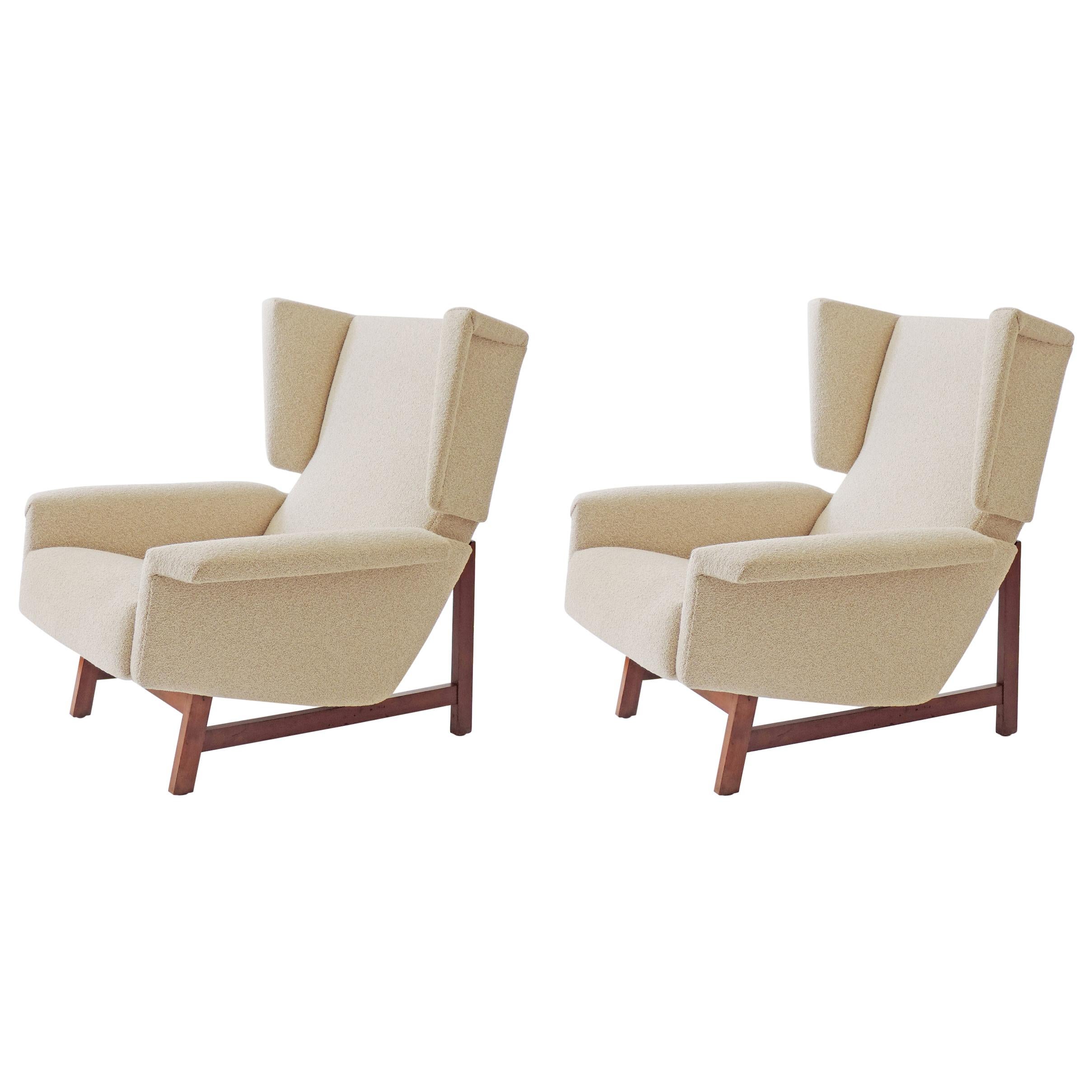 Monumental Pair of Italian 1960s Lounge Chairs