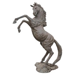 Monumental Pair of Italian Bronze Horse Sculptures, 1990s