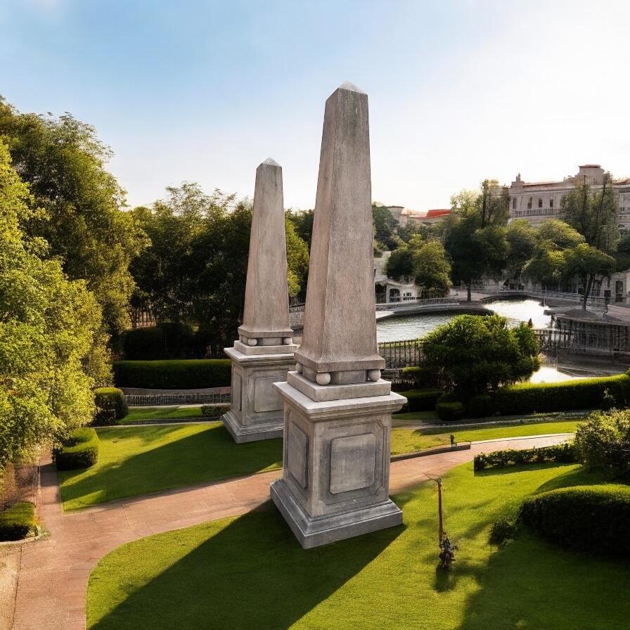 Pietra Coppia monumentale di obelischi in pietra intagliata italiani in vendita