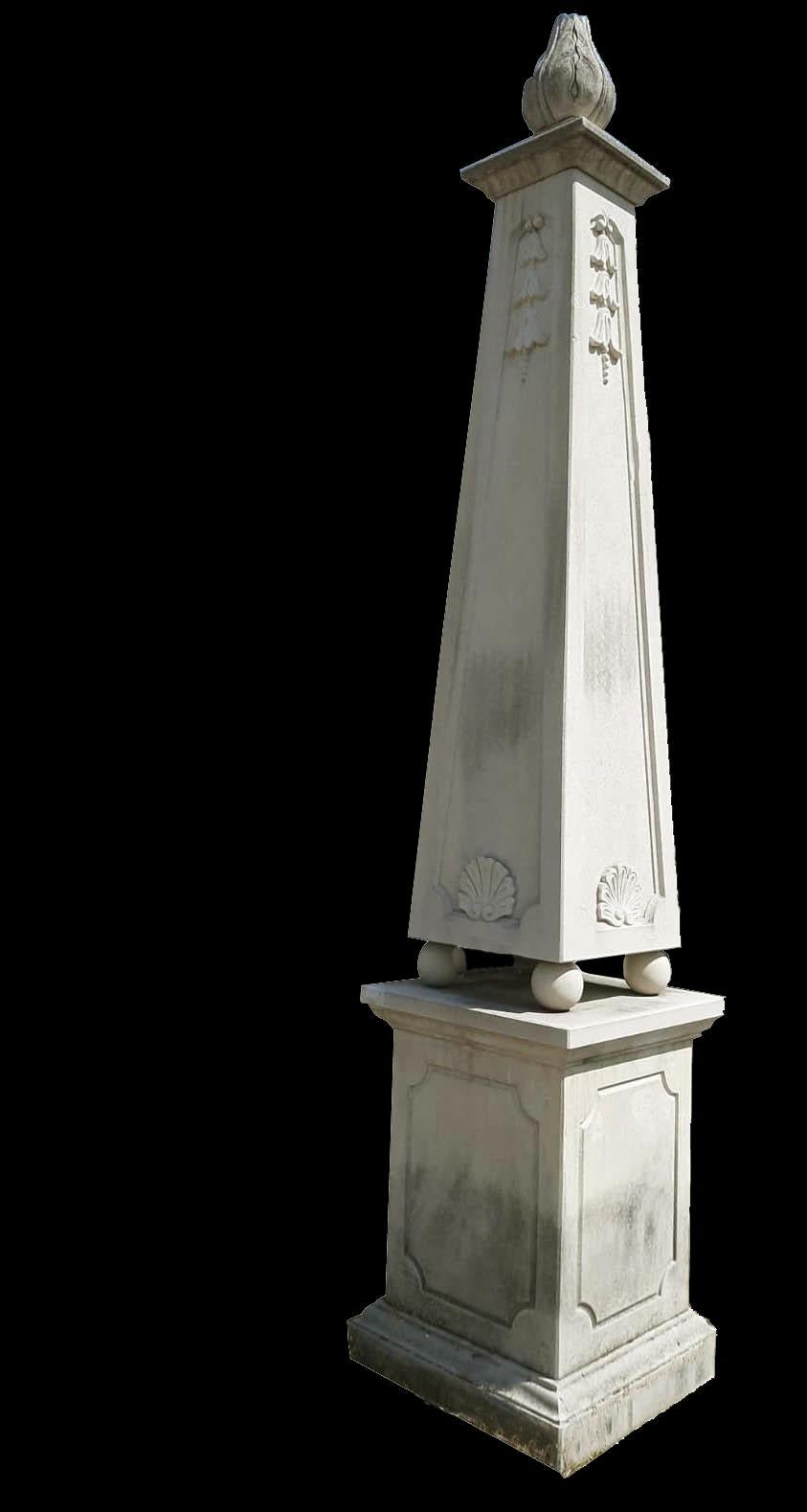 Monumental Pair of Italian Carved Stone Obelisks 3