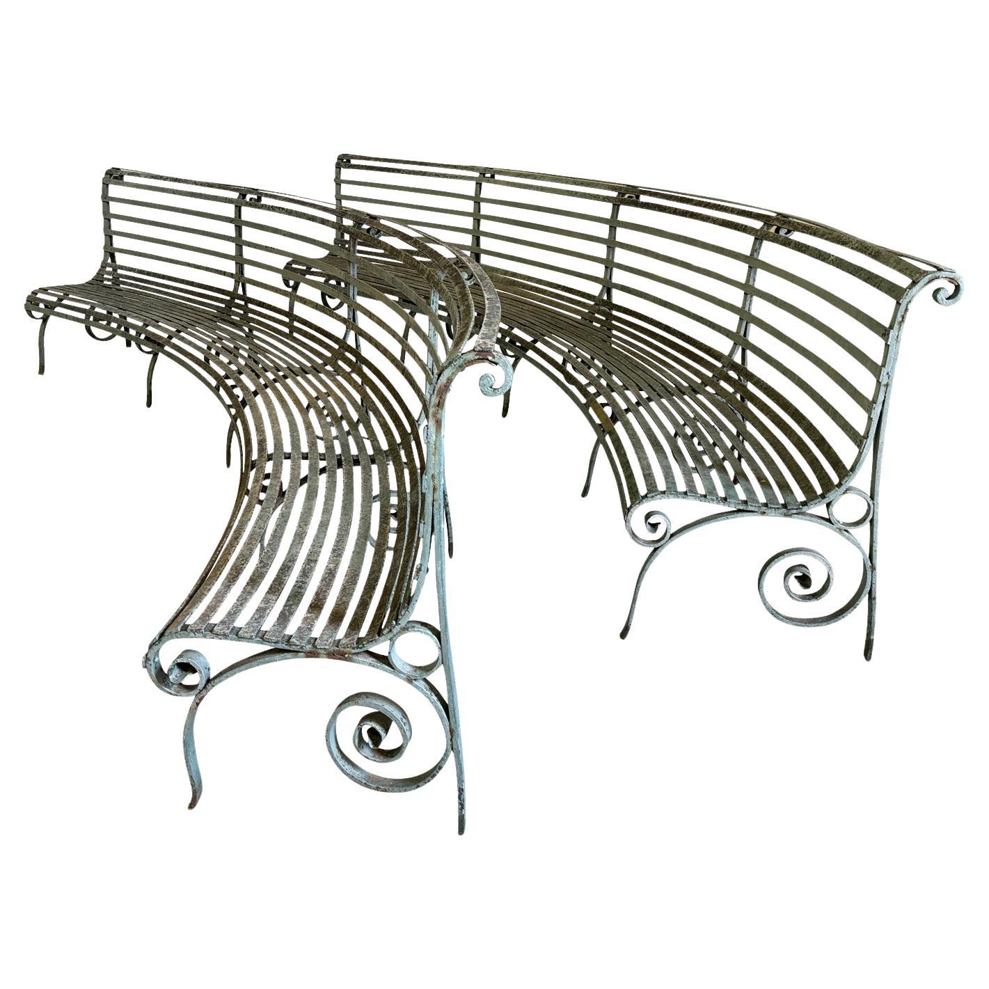 Monumental Pair Of Italian Garden Benches For Sale