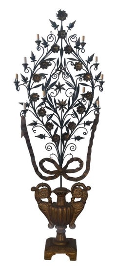 Paire monumentale de girandoles italiennes (candélabres en forme d'arbre) Milieu du 20e siècle.