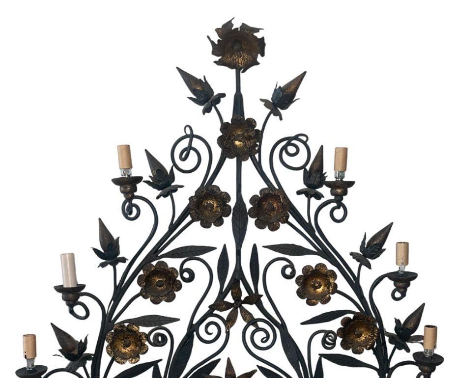 Monumental Pair of Italian Girandoles (Tree‑Form Candelabra) Mid‑20th Century. In Good Condition For Sale In Los Angeles, CA