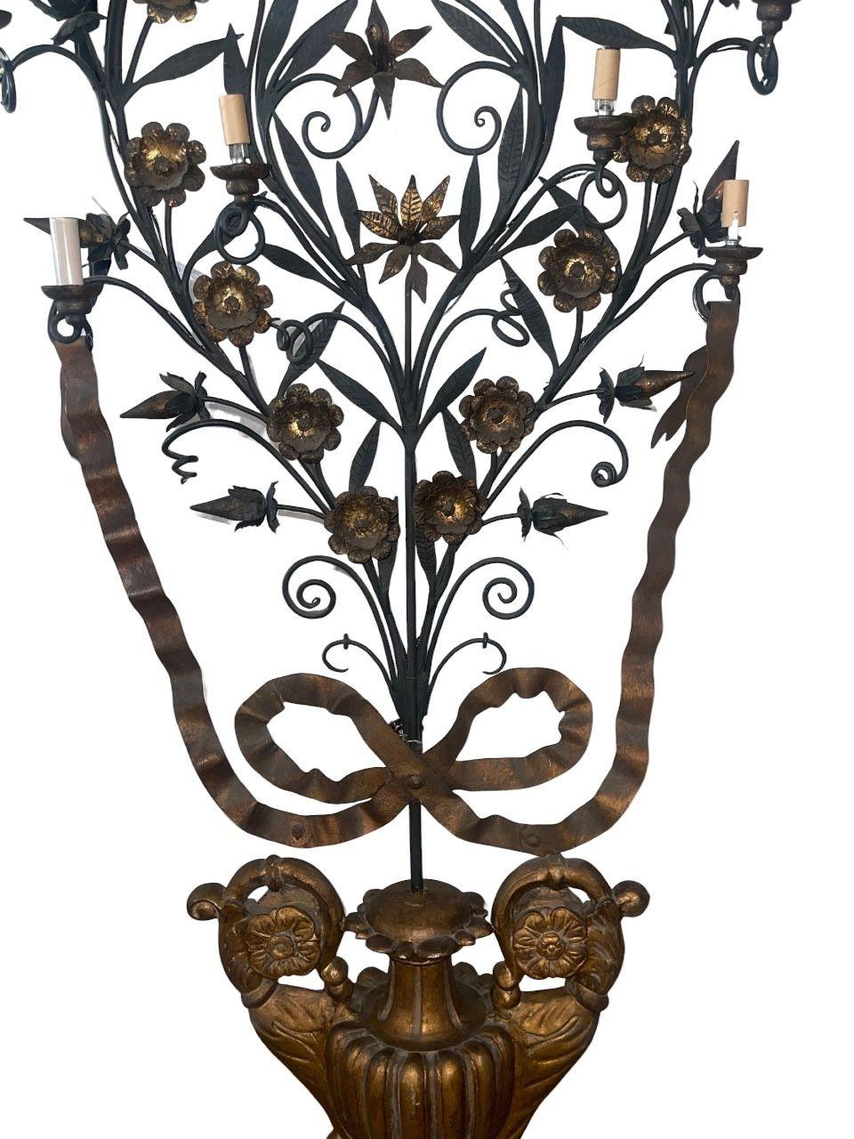 Monumental Pair of Italian Girandoles (Tree‑Form Candelabra) Mid‑20th Century. For Sale 1