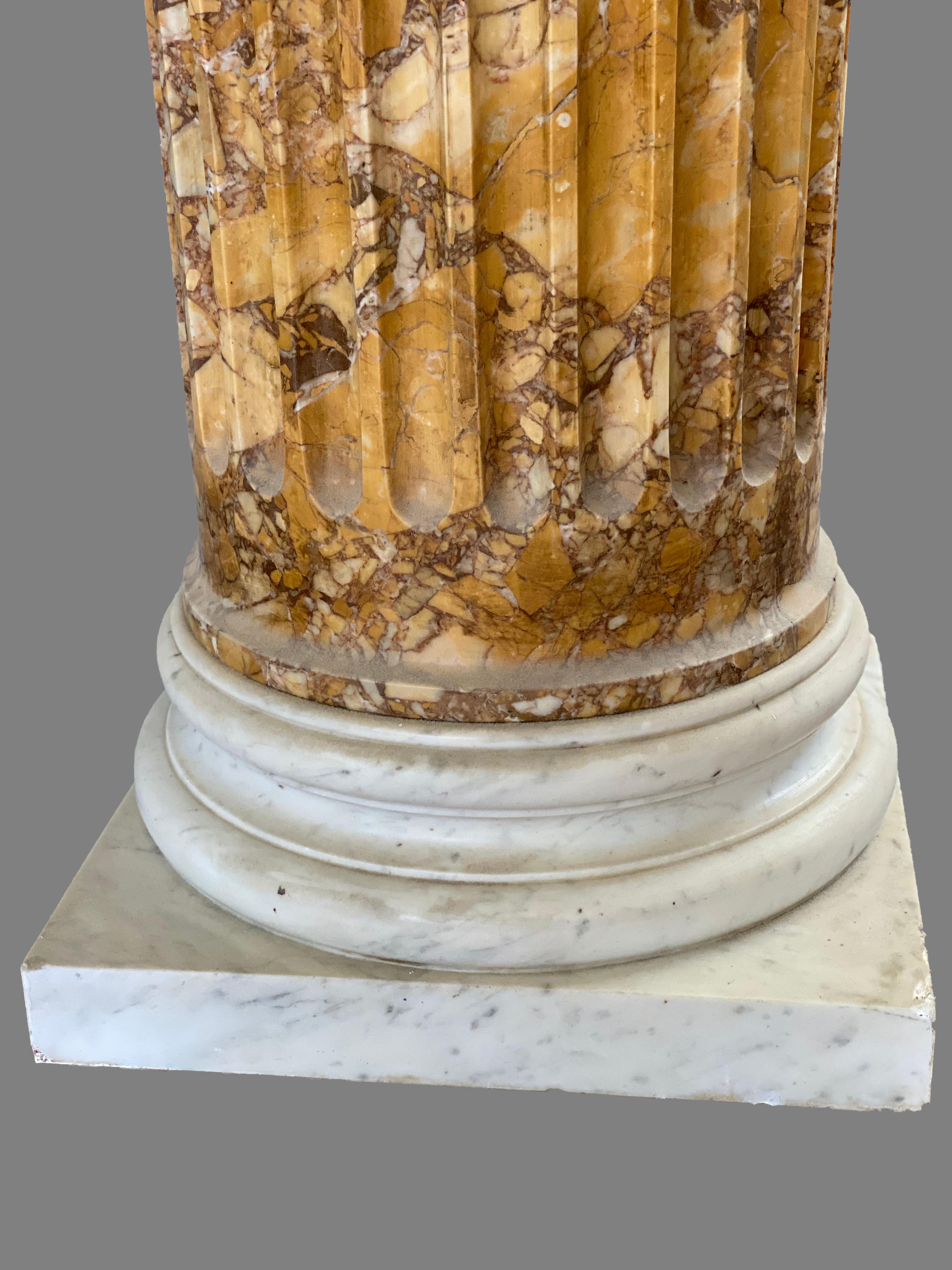 Monumental Pair of Italian Neoclassical Doric Marble Columns 3