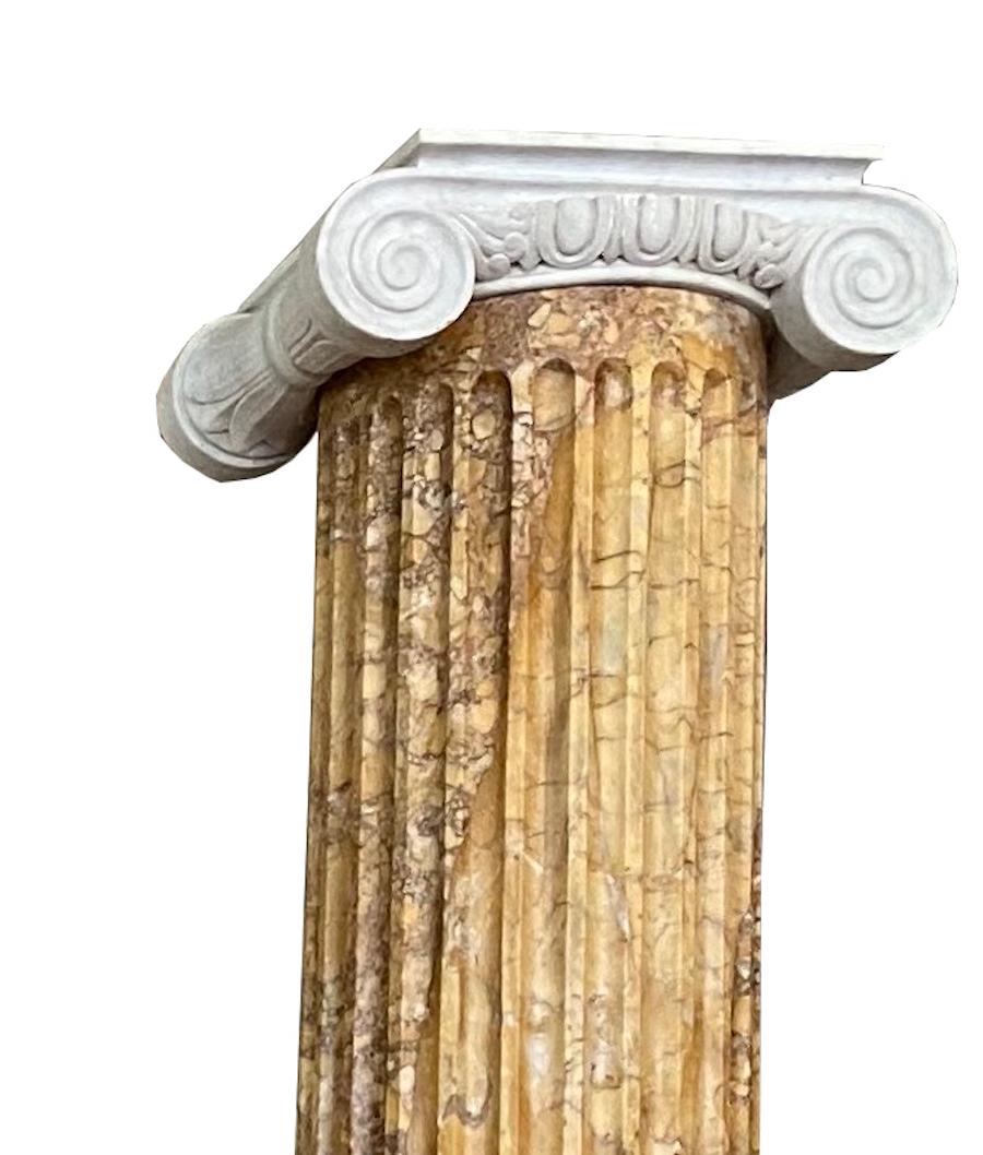 19th Century Monumental Pair of Italian Neoclassical Doric Marble Columns