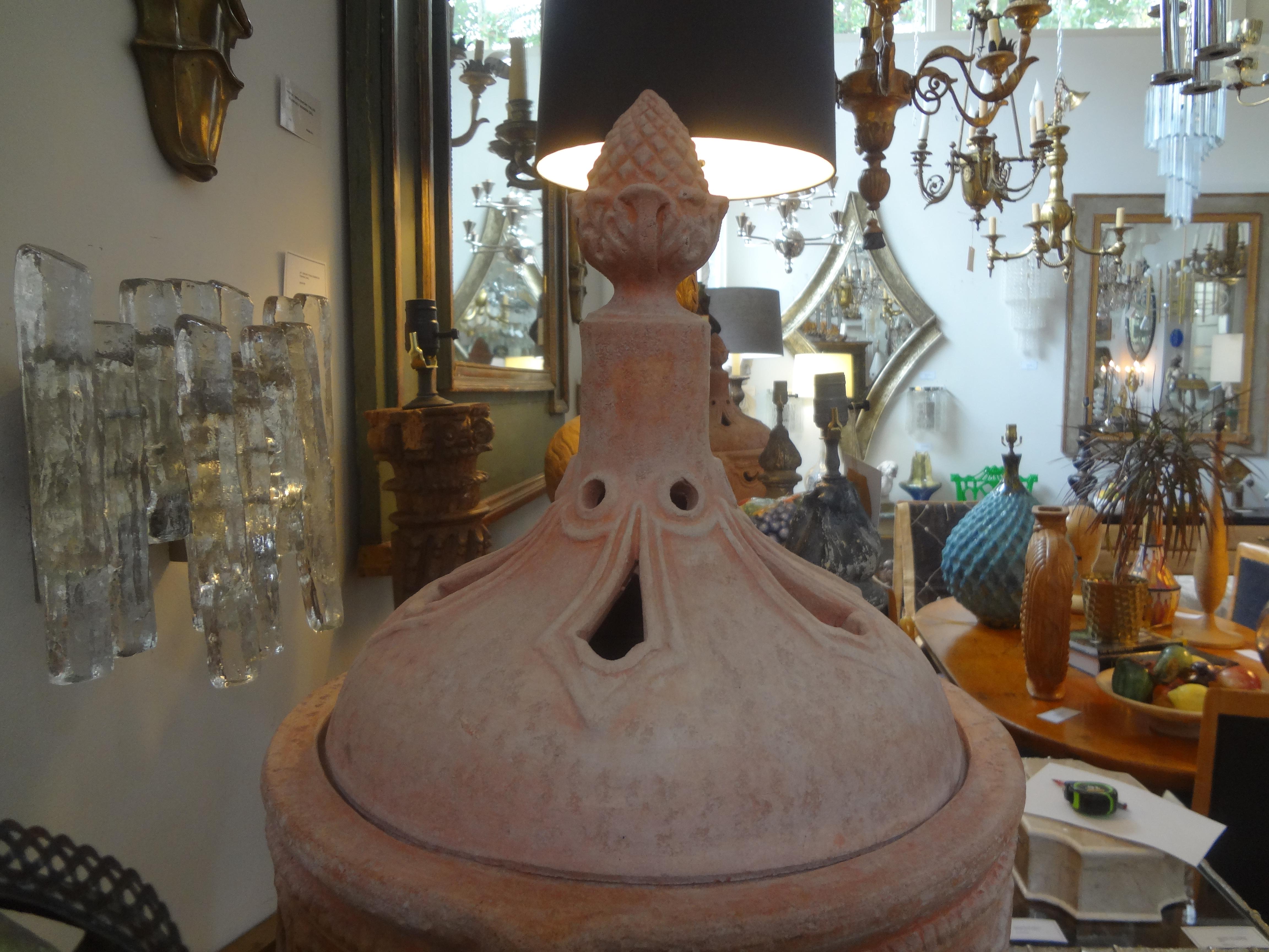 Mid-20th Century Monumental Pair of Italian Neoclassical Style Terracotta Urns by Galestro