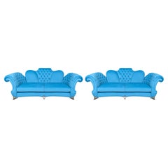Monumental Pair of Italian Postmodern ‘Butterfly’ Sofas by Mantellassi 1926