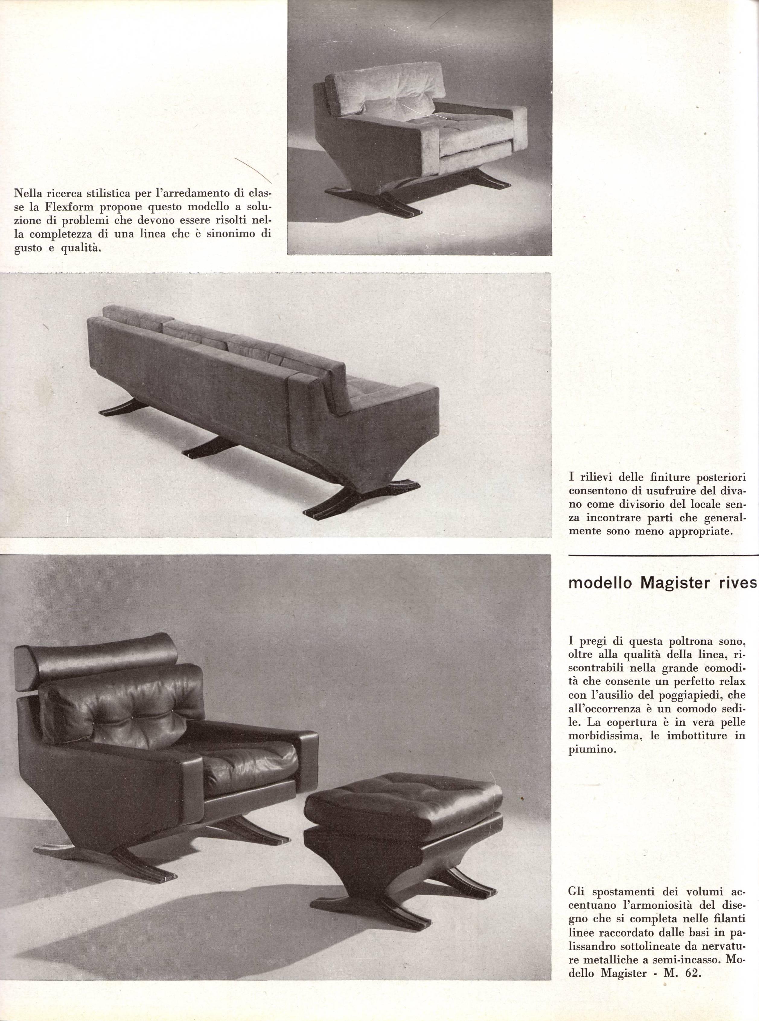 Mid-20th Century Monumental Pair of 'Magister' Lounge Chairs by Sculptor Franz Sartori, 1966