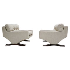 Monumental Pair of 'Magister' Lounge Chairs by Sculptor Franz Sartori, 1966