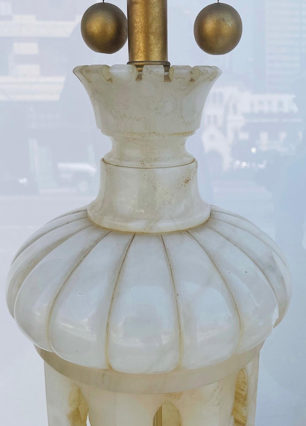 Coppia monumentale di lampade in marmo Made in Italy in vendita 3