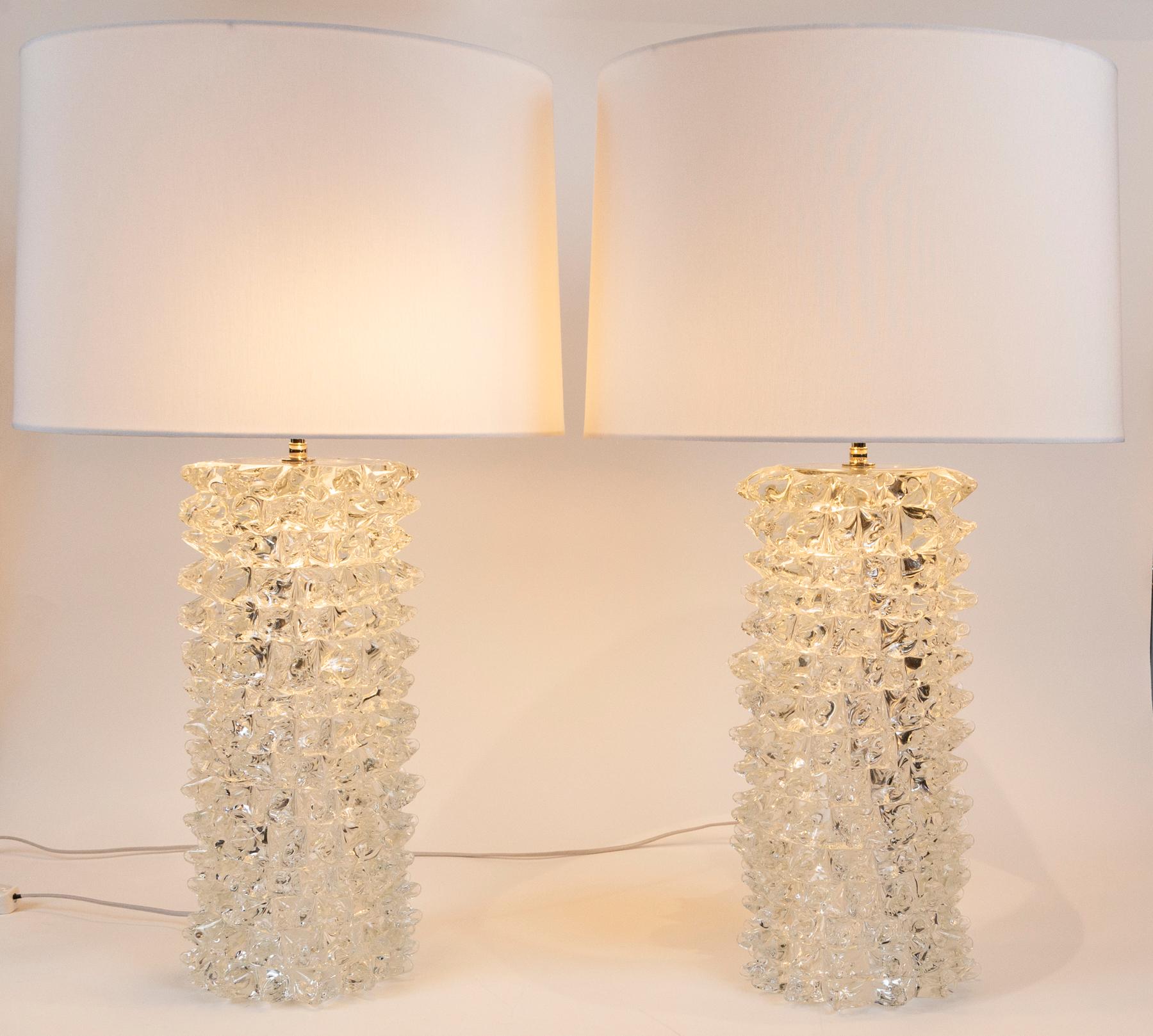 Monumental Pair of Murano Blown Rostrato Lamps, Contemporary 1