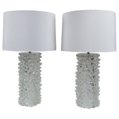 Monumental Pair of Murano Blown Rostrato Lamps, Contemporary