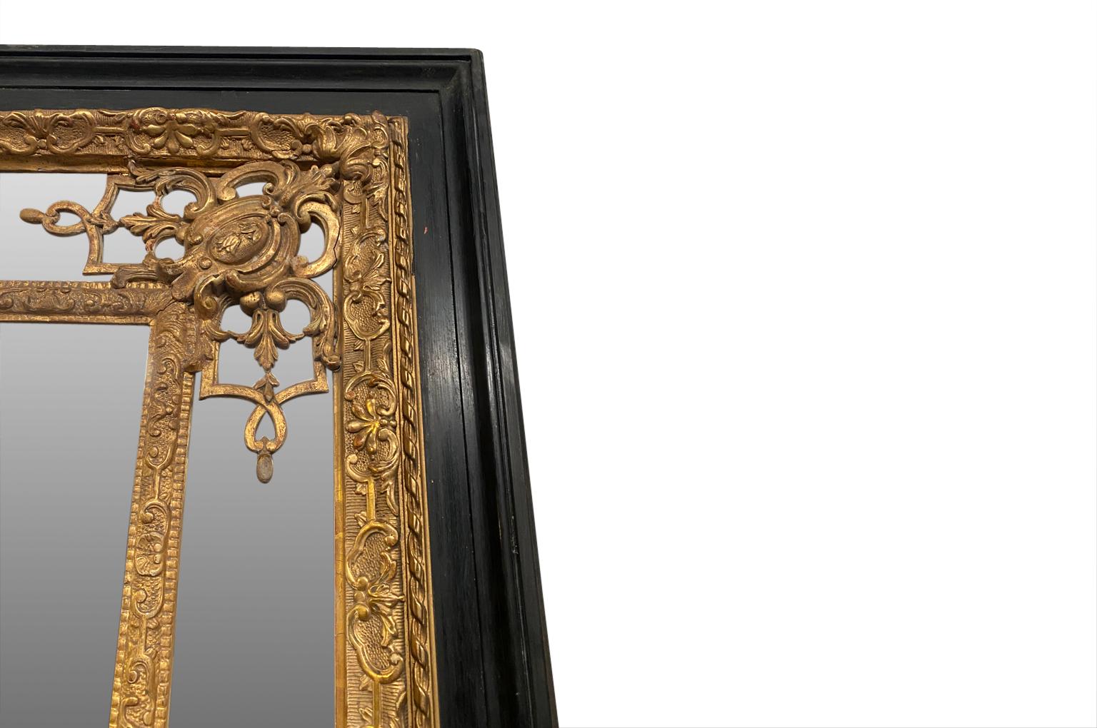 Monumental Pair of Napoleon III Period Mirrors For Sale 1