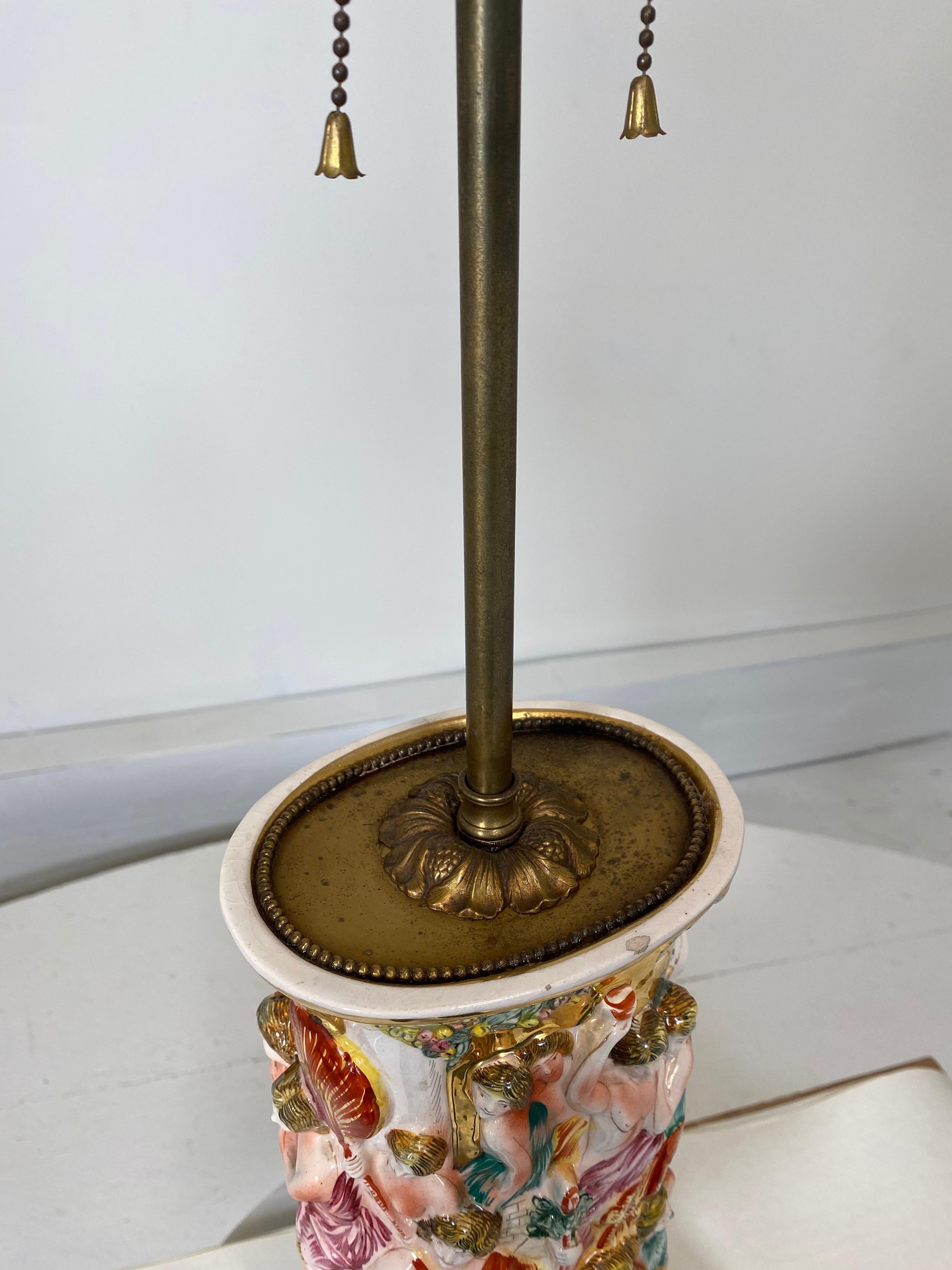 Monumental Pair of Porcelain Capodimonte Table Lamps 1