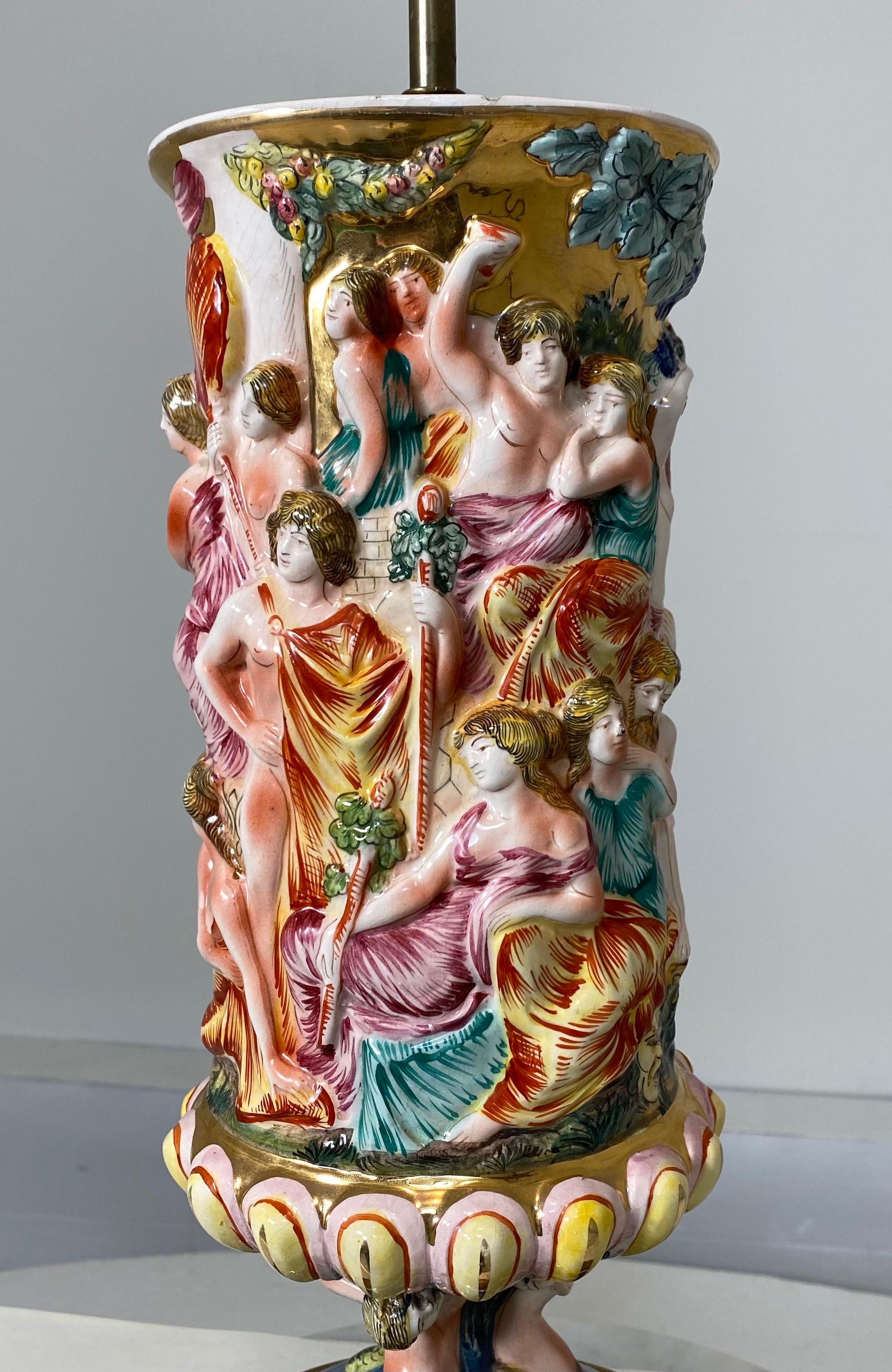 Monumental Pair of Porcelain Capodimonte Table Lamps 2