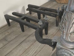 Monumental Pair of Regency Bronze Andirons, Early 19th Century