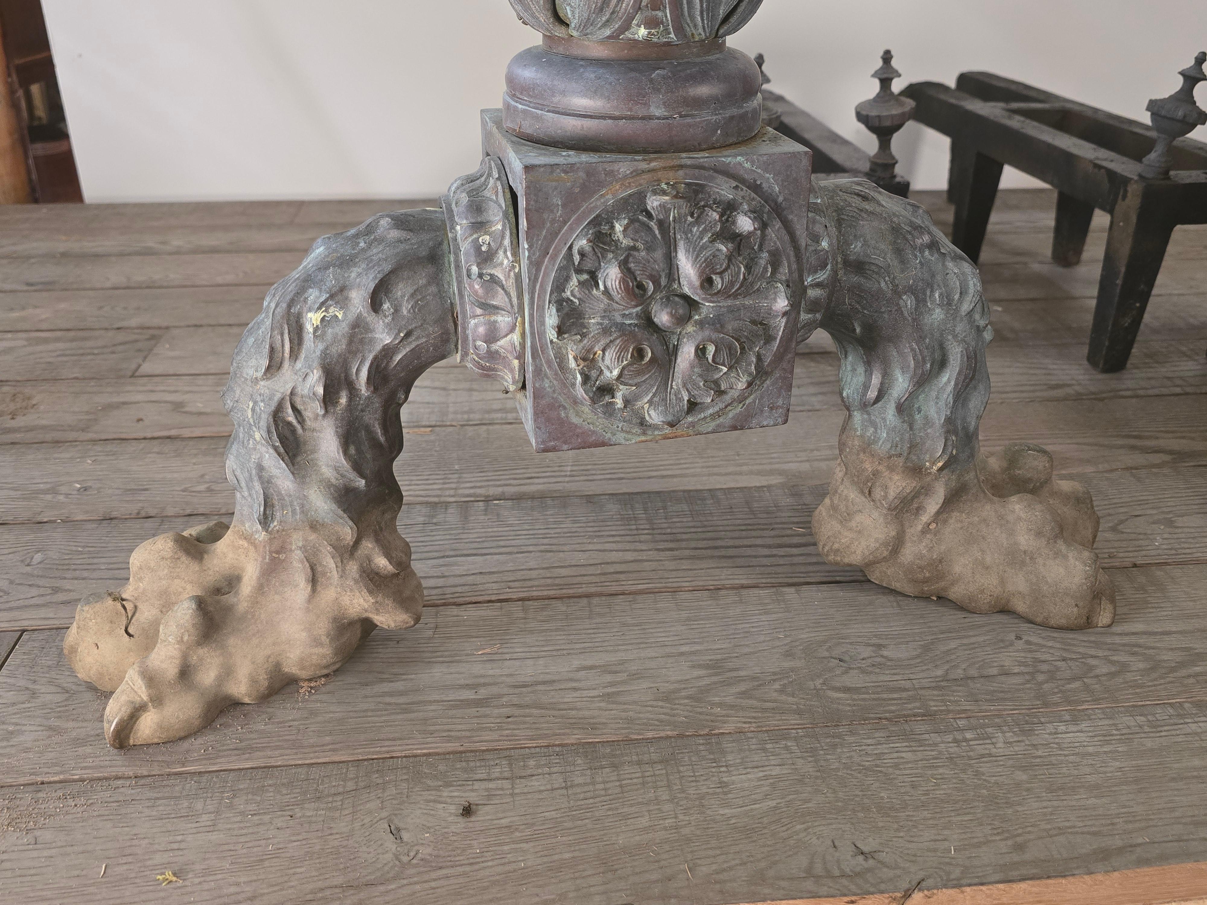 Monumental Pair of Regency Bronze Andirons, Early 19th Century For Sale 2