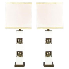 Vintage Monumental Pair of Table Lamps by Paul Hanson