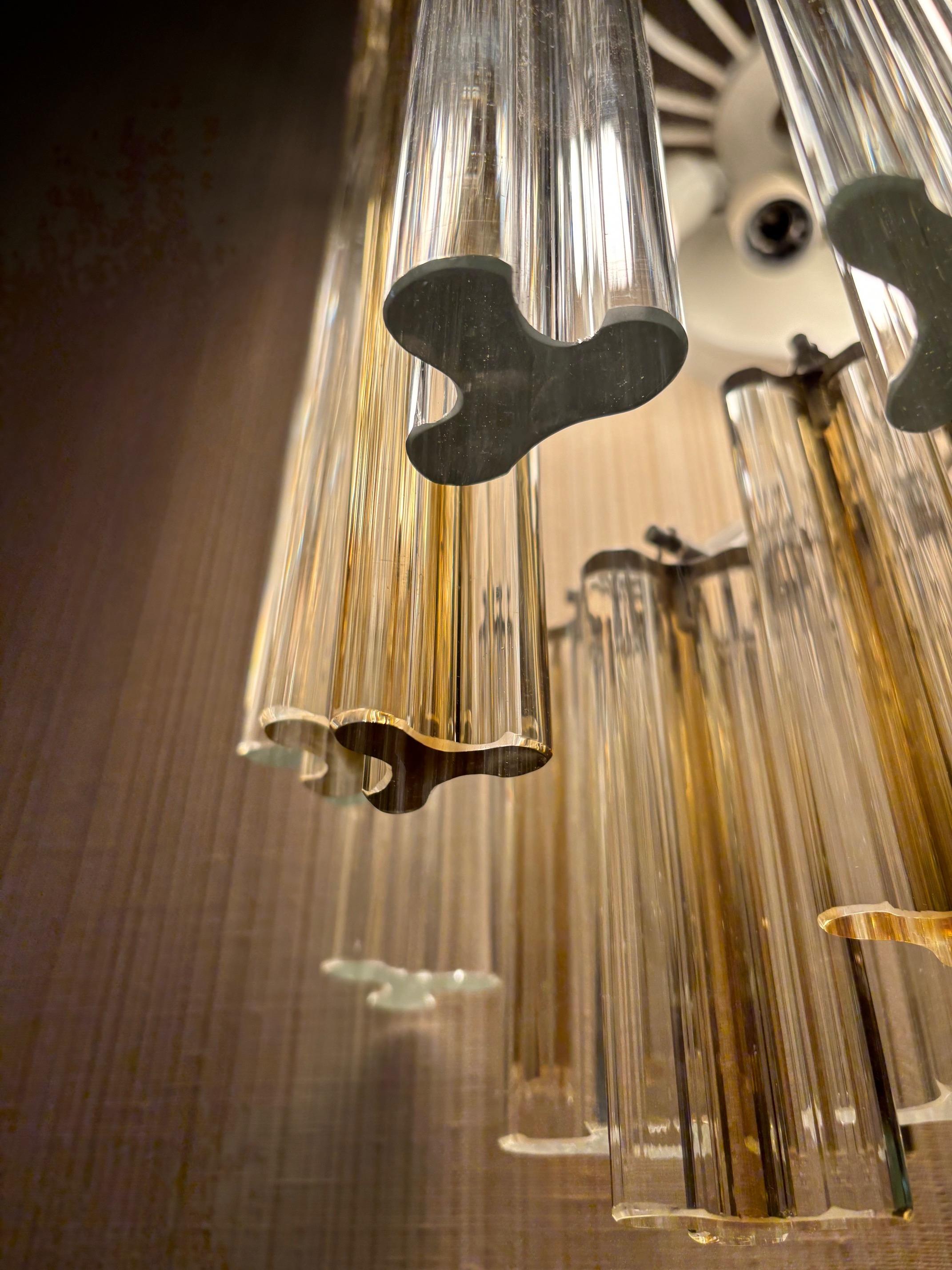 Paire monumentale de lampes murales Trilobi de Venini, Italie, 1970 Bon état - En vente à Argelato, BO