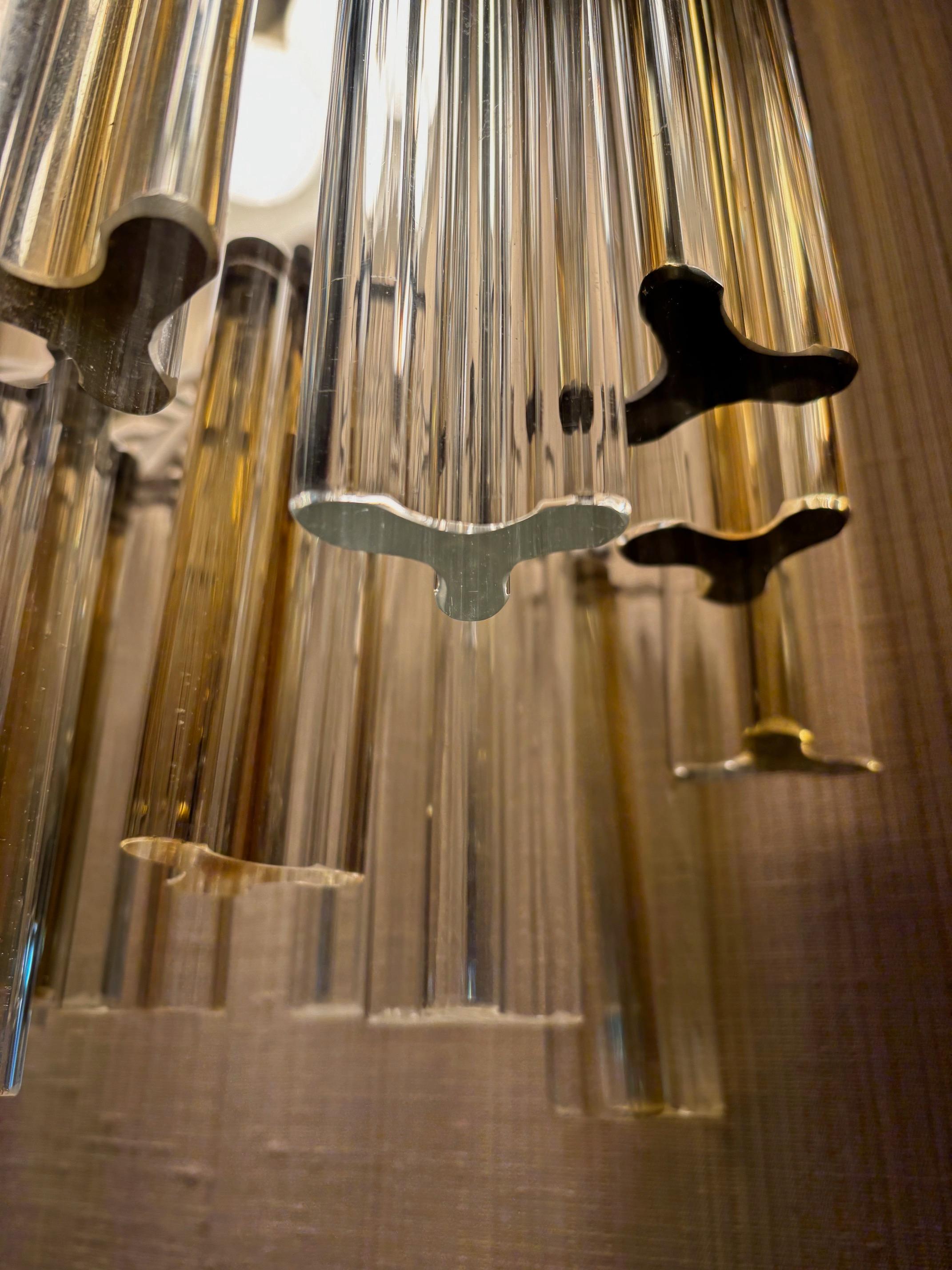Métal Paire monumentale de lampes murales Trilobi de Venini, Italie, 1970 en vente