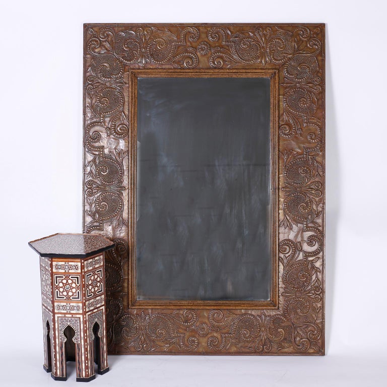 Monumental Pair of Very Large Bronze Wall Mirrors For Sale at 1stDibs