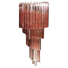 Monumental pair of Retro Murano wall sconce - 41 pink triedri