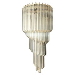 Monumentale coppia di applique vintage di Murano - 41 quadriedri trasparenti