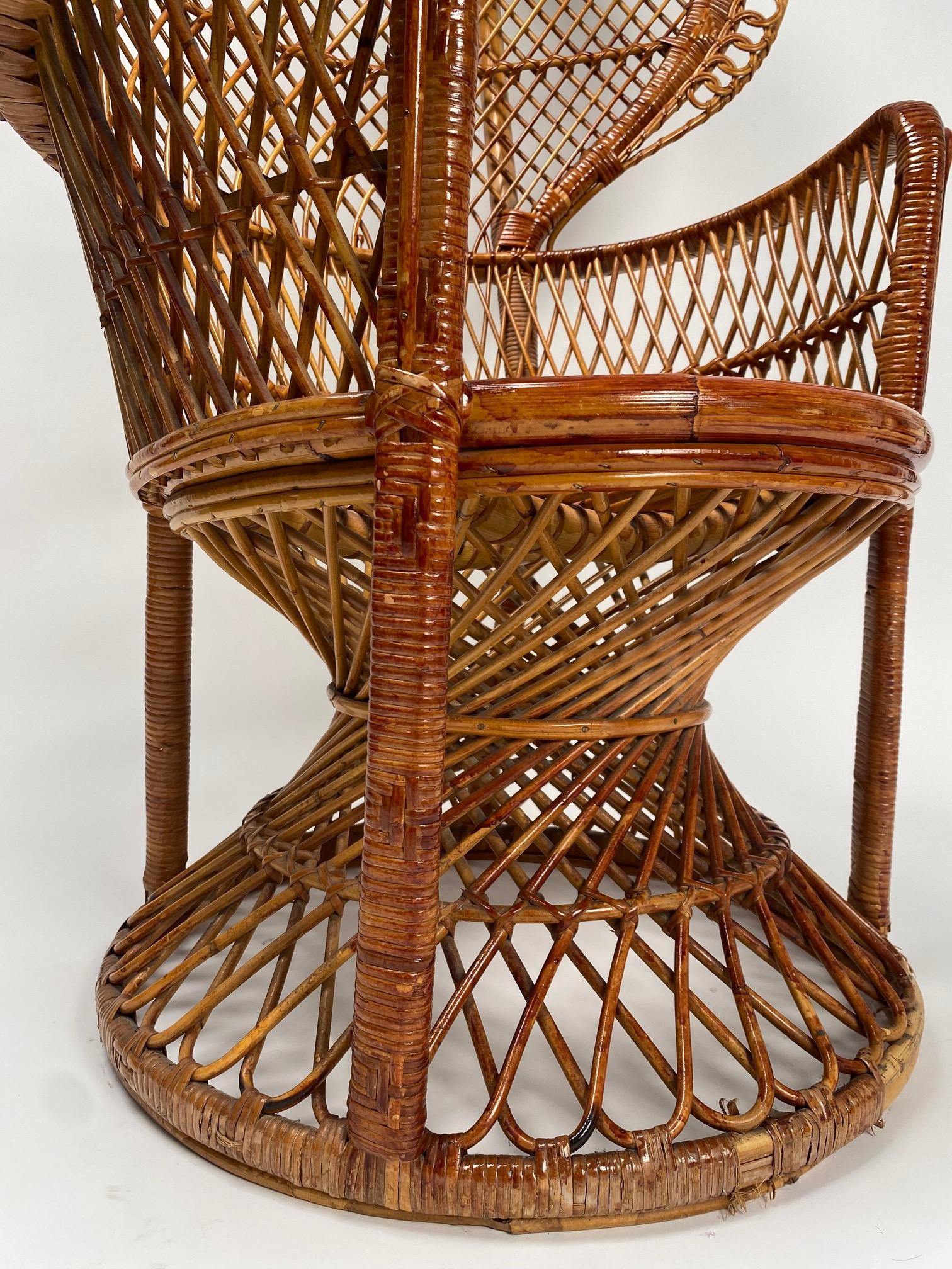 Late 20th Century Monumental pair of wicker Armchairs, 