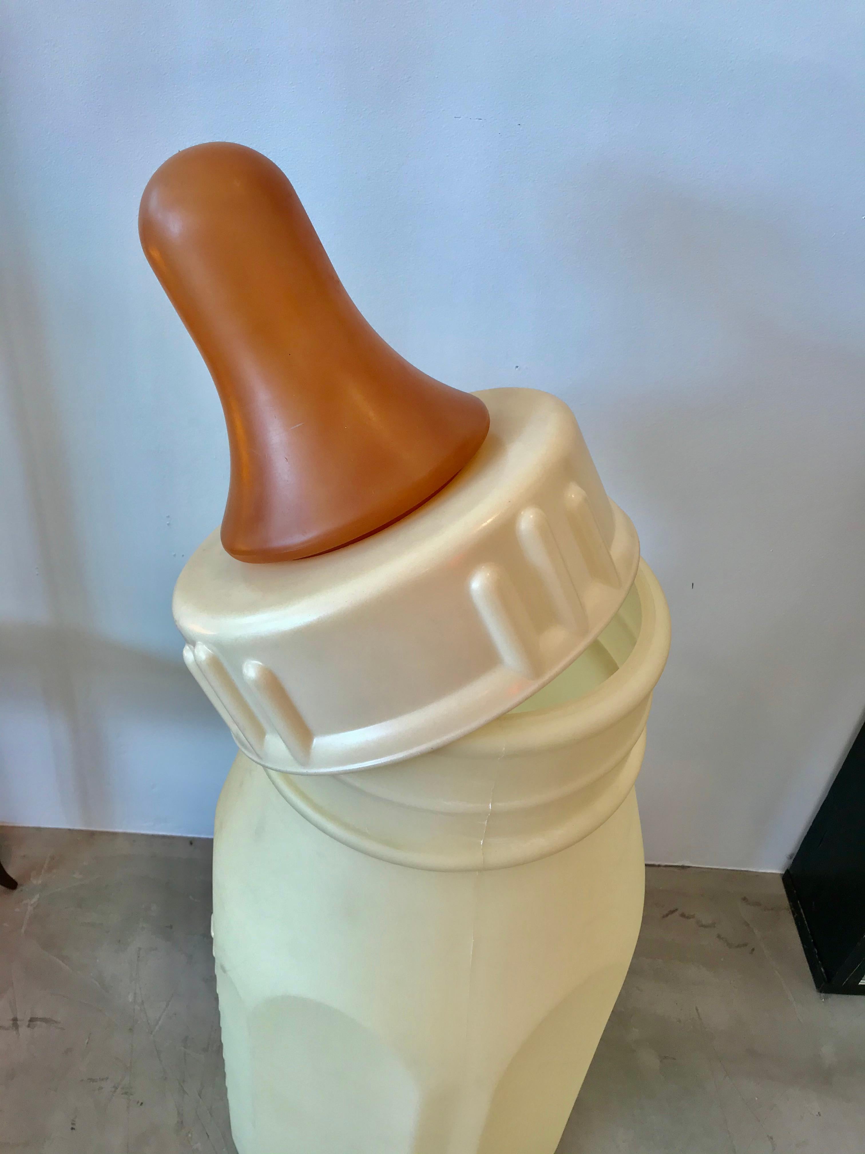 Hand-Carved Monumental Pale Yellow Baby Bottle For Sale