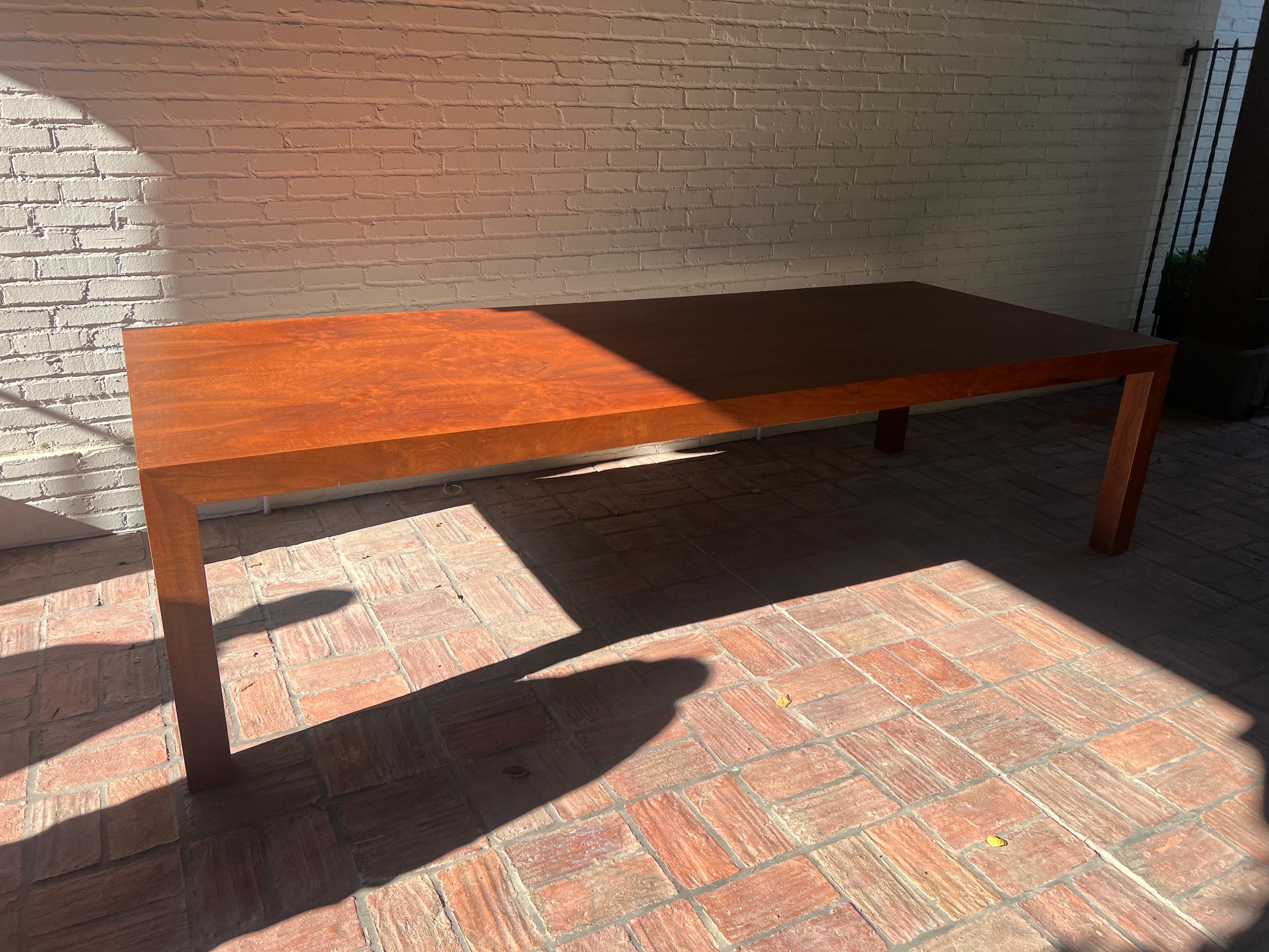 Monumental Parsons Dining XLarge Table Bookmatched Walnut Custom Made For Sale 4